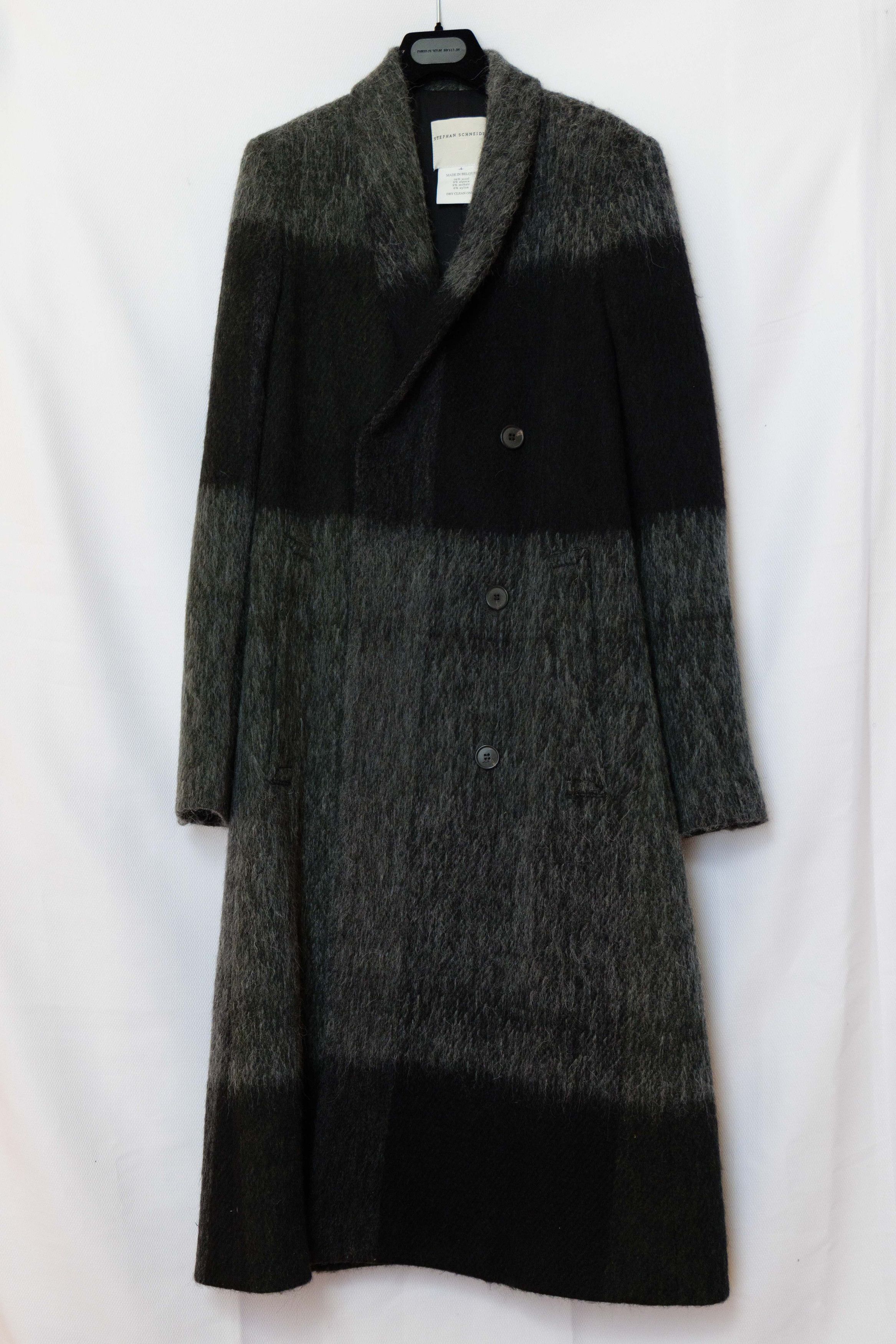 image of Stephan Schneider Mohair Colorblock Coat in Grey, Women's (Size Medium)