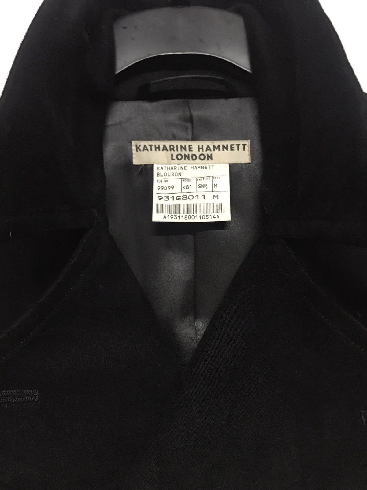 Katharine Hamnett London Black Velvet Coat Size US M / EU 48-50 / 2 - 7 Thumbnail