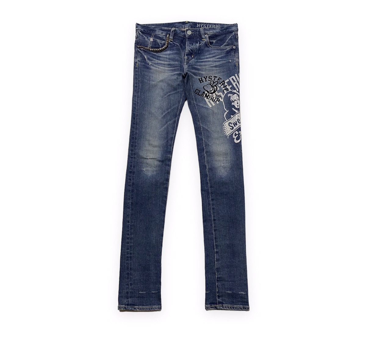 image of Hysteric Glamour 06Ss Exposed Printed Skinny Denim in Blue, Women's (Size 32)