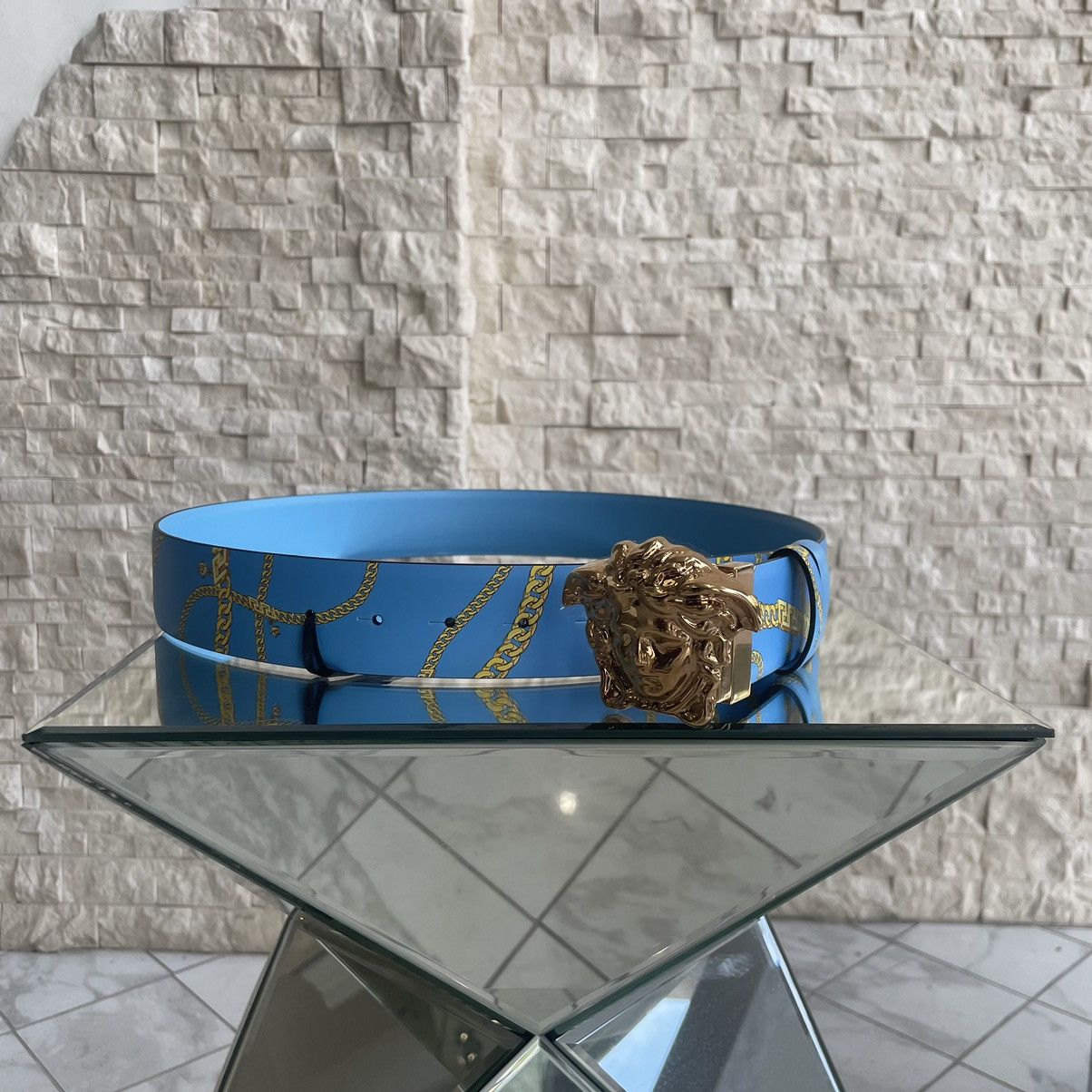 Versace Versace Chain Leather Belt Size 110 Size 38 - 1 Thumbnail