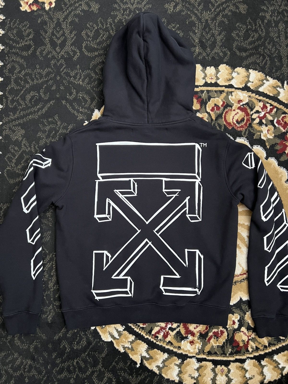 image of Off White Off-White 3D Marker Hoodie in Black, Men's (Size Medium)
