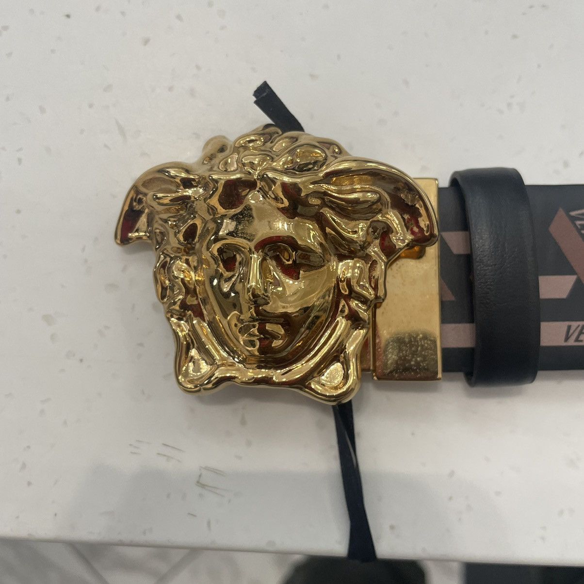 Versace Versace Calf Print Monogram Leather Belt Size 95 Size 32 - 2 Thumbnail