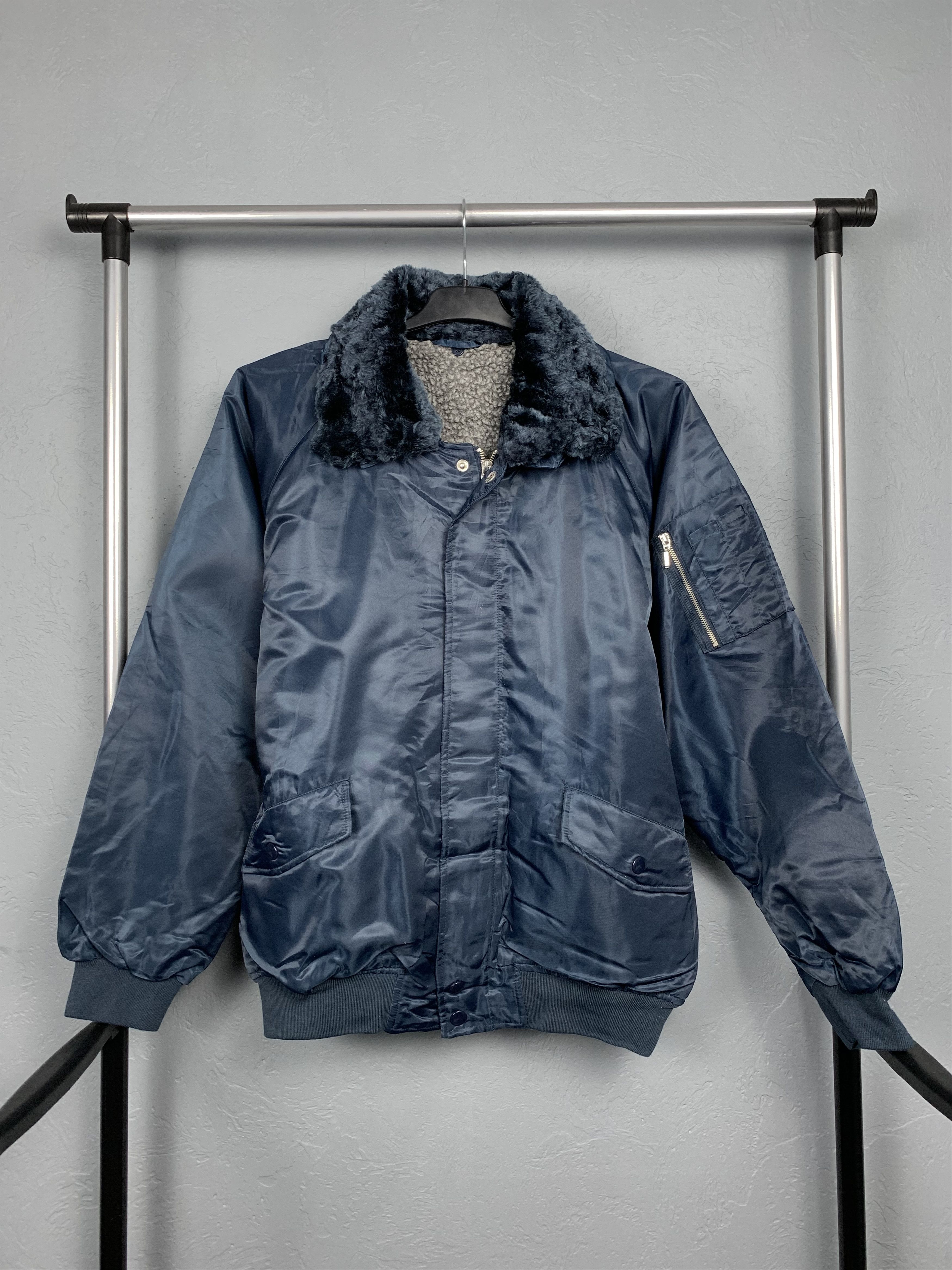 Japanese Brand Winter Coat 90s Vintage Mens Bomber Jacket Fur Collar Size US M / EU 48-50 / 2 - 1 Thumbnail