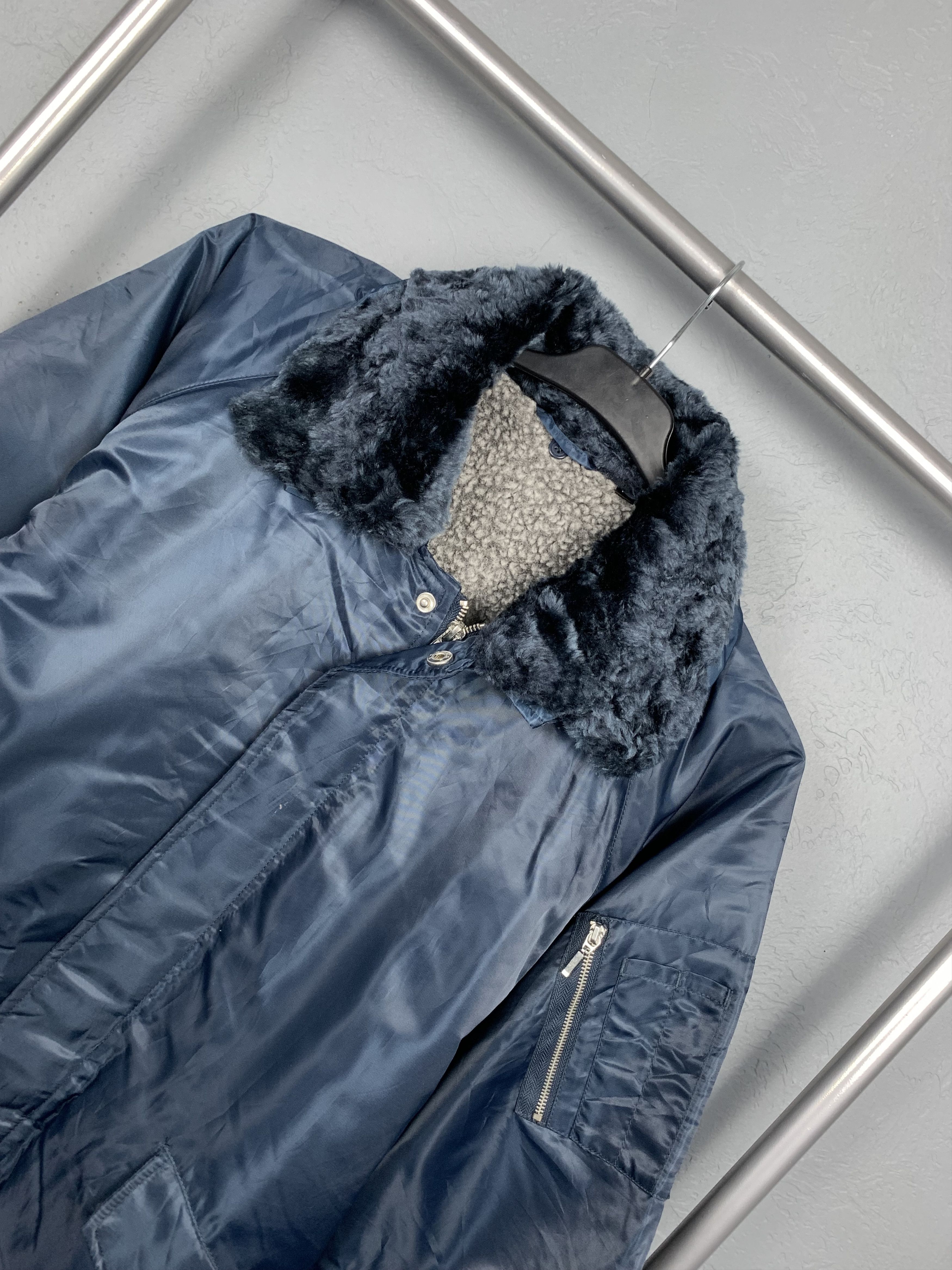 Japanese Brand Winter Coat 90s Vintage Mens Bomber Jacket Fur Collar Size US M / EU 48-50 / 2 - 2 Thumbnail
