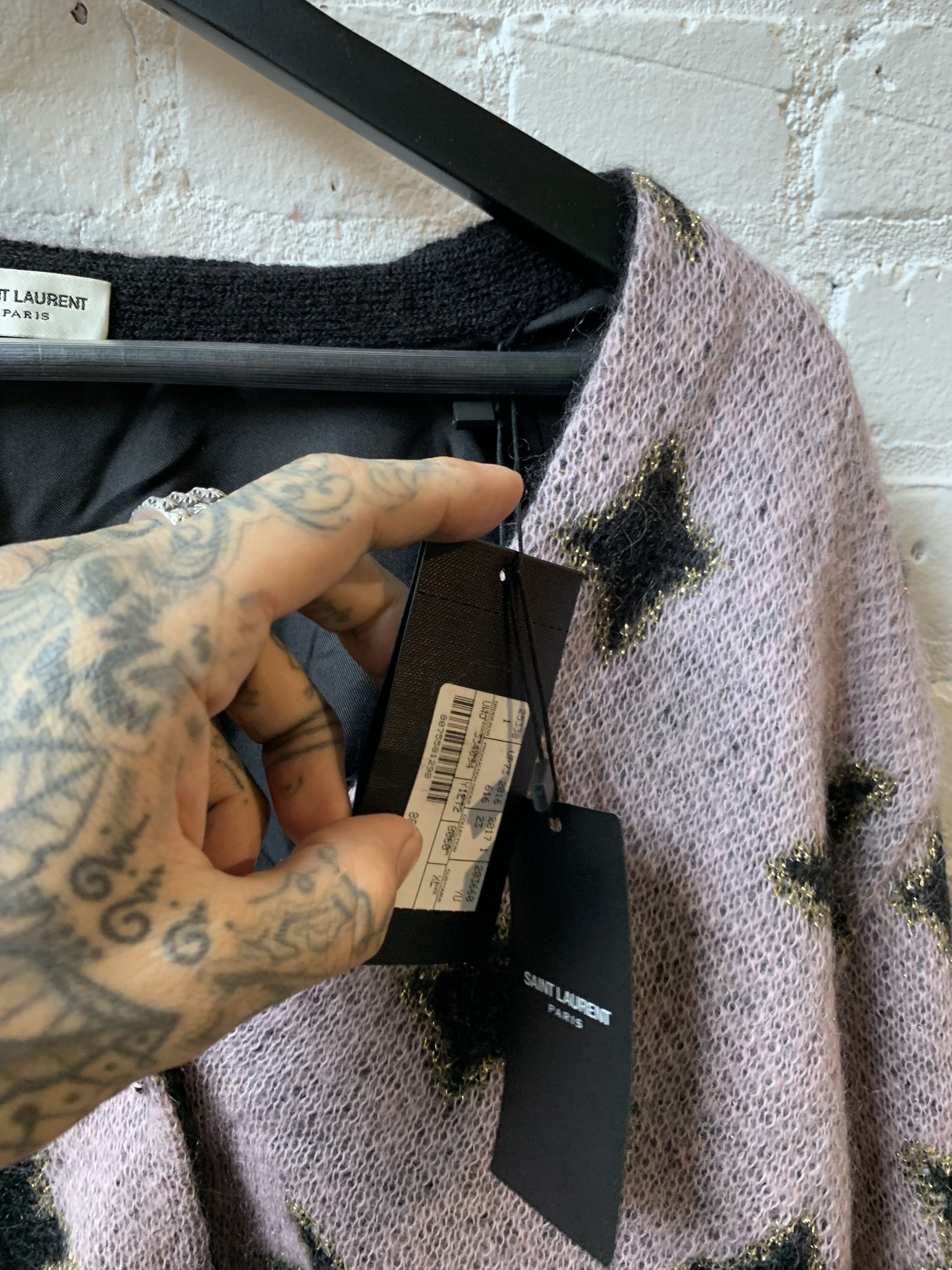 Hedi Slimane × Saint Laurent Paris Saint Laurent FW16 Hedi Slimane Star knit cardigan sweater Size US XL / EU 56 / 4 - 7 Thumbnail