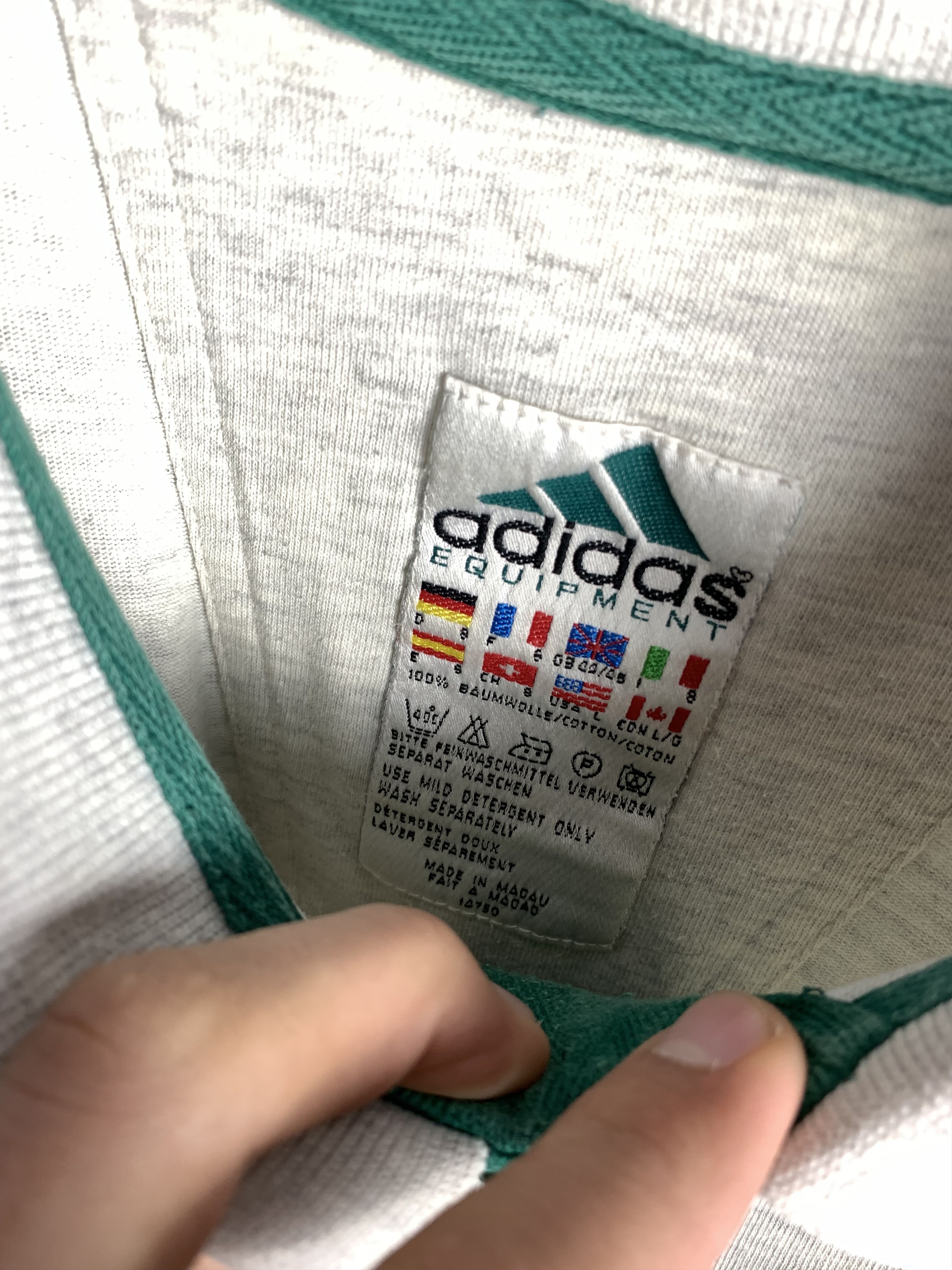 Adidas × Vintage Vintage Adidas Equipment Mens Polo Shirt Size US L / EU 52-54 / 3 - 3 Thumbnail