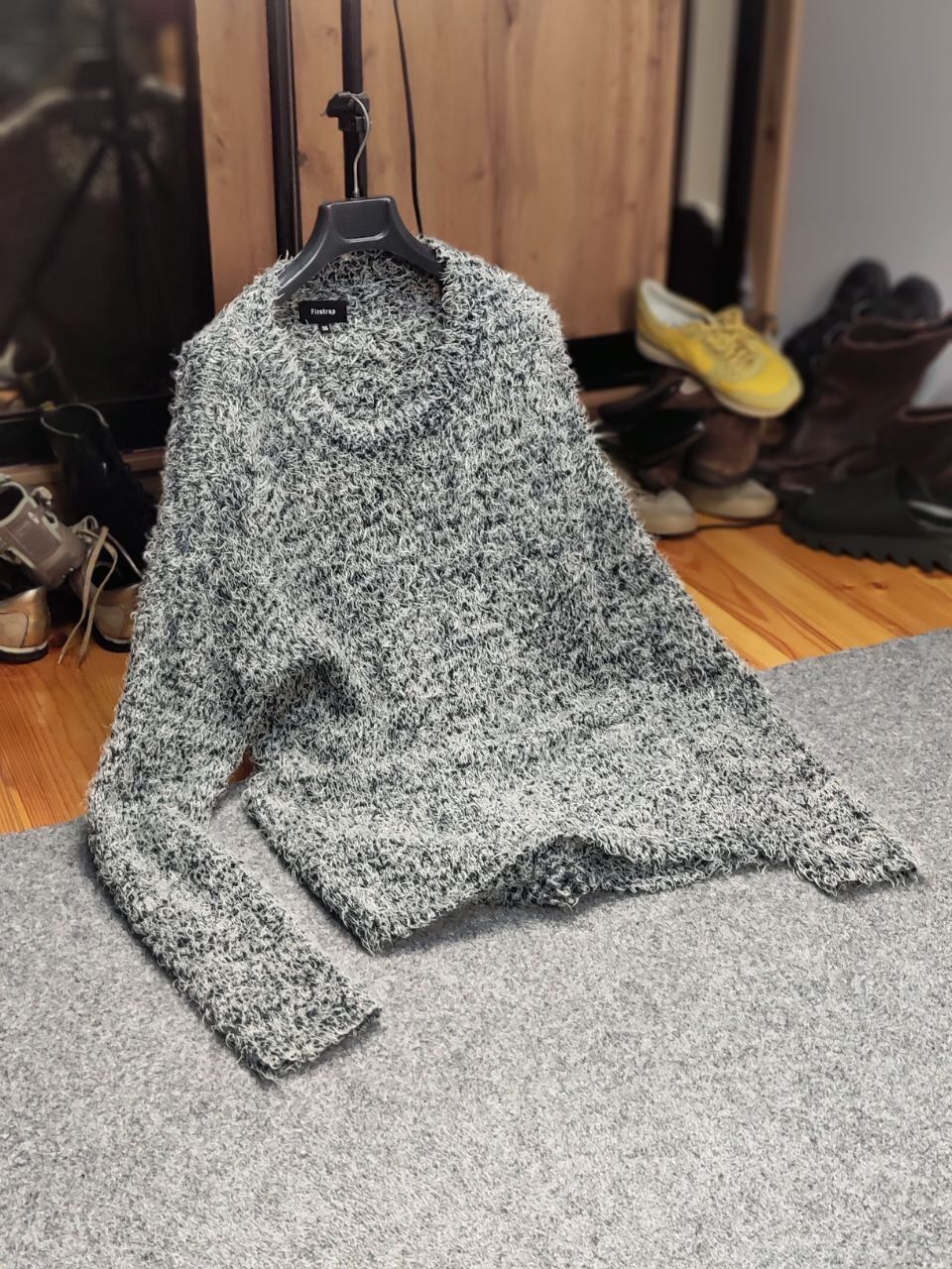 Japanese Brand Vintage 90's Japanese Black Mohair Style Fuzzy Sweater Size US L / EU 52-54 / 3 - 17 Thumbnail