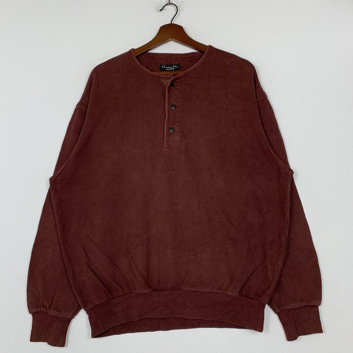 Christian Dior Monsieur × Vintage Christian Dior Monsieur Henley Collar Sweatshirt Size US M / EU 48-50 / 2 - 1 Thumbnail