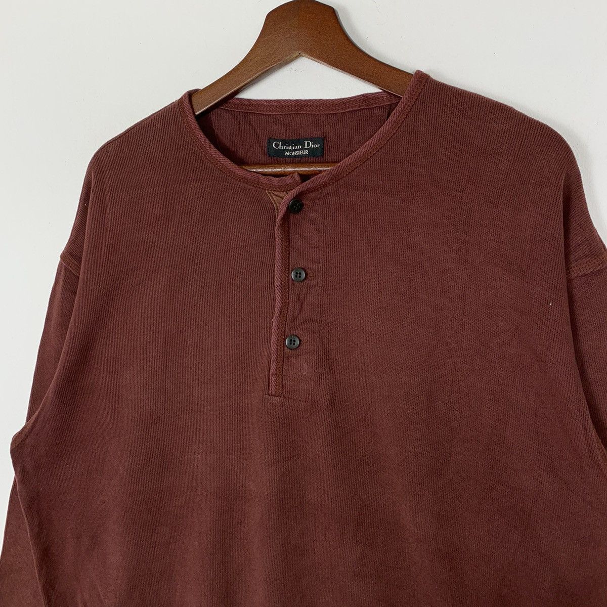 Christian Dior Monsieur × Vintage Christian Dior Monsieur Henley Collar Sweatshirt Size US M / EU 48-50 / 2 - 4 Thumbnail