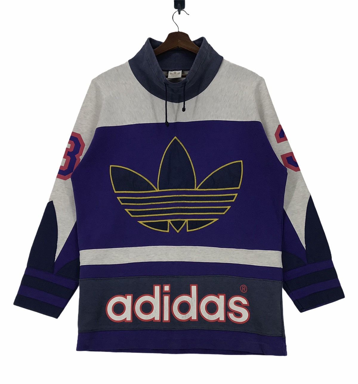 Adidas Vintage 90s Adidas Swearshirt Streetwear. Size US L / EU 52-54 / 3 - 1 Thumbnail