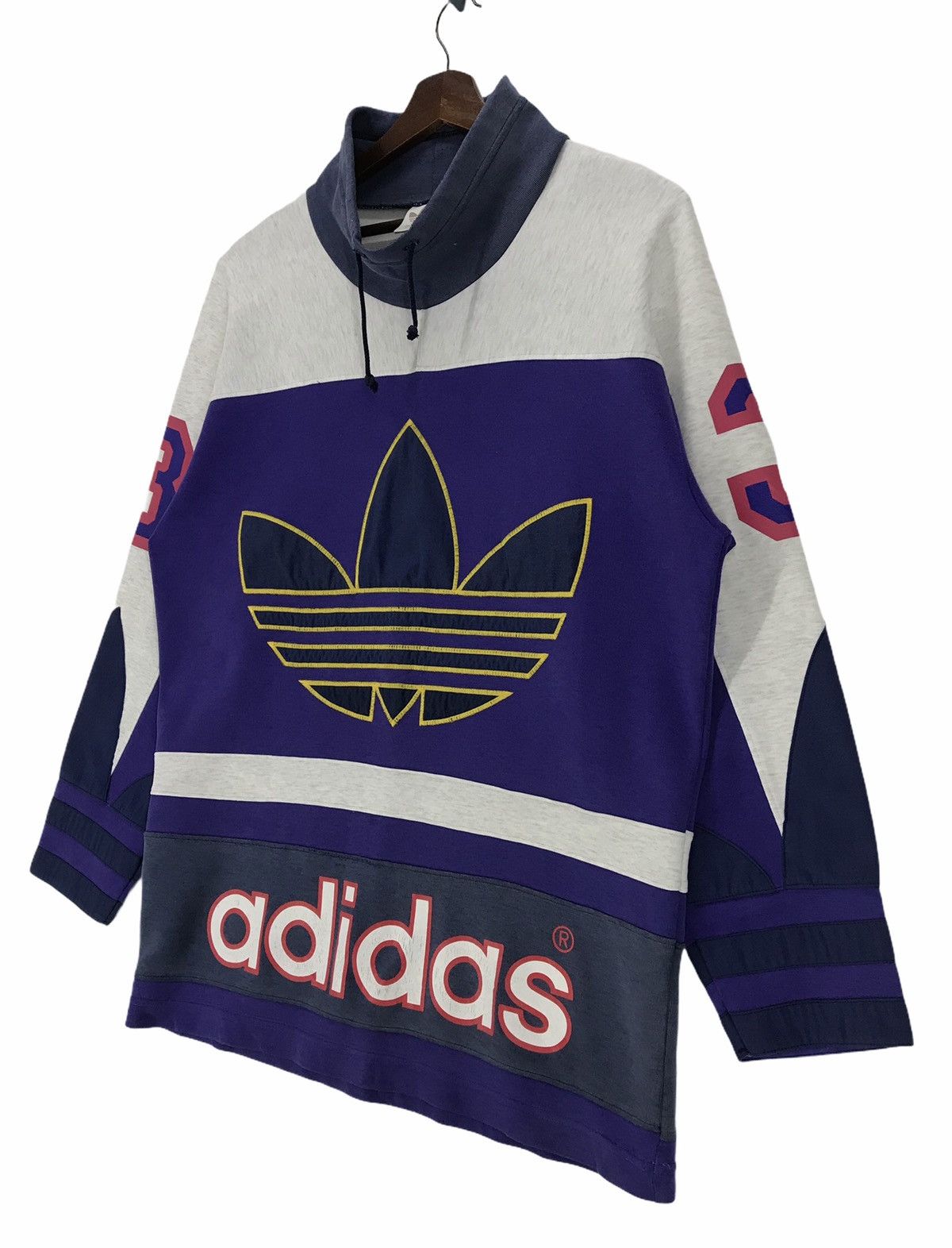Adidas Vintage 90s Adidas Swearshirt Streetwear. Size US L / EU 52-54 / 3 - 3 Thumbnail