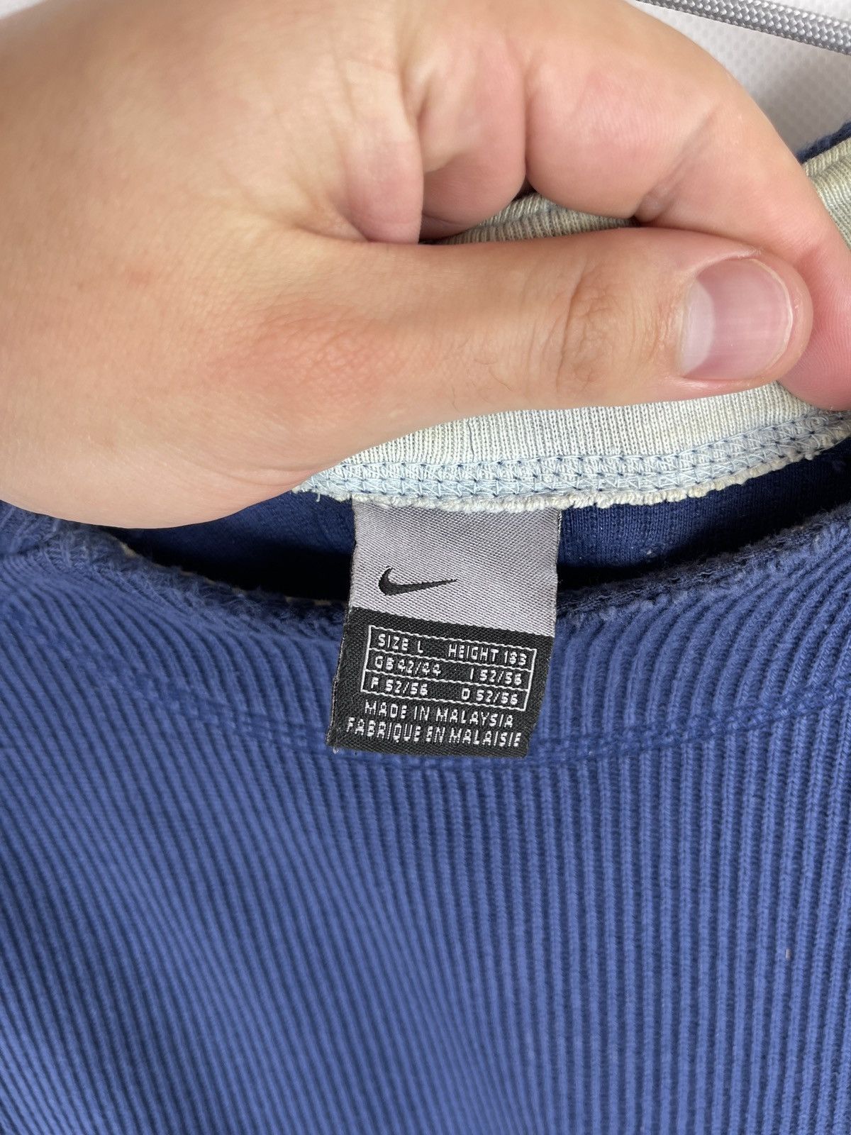 Nike Nike vintage 90s y2k blue sweater sweatshirt swoosh logo Size US L / EU 52-54 / 3 - 7 Thumbnail