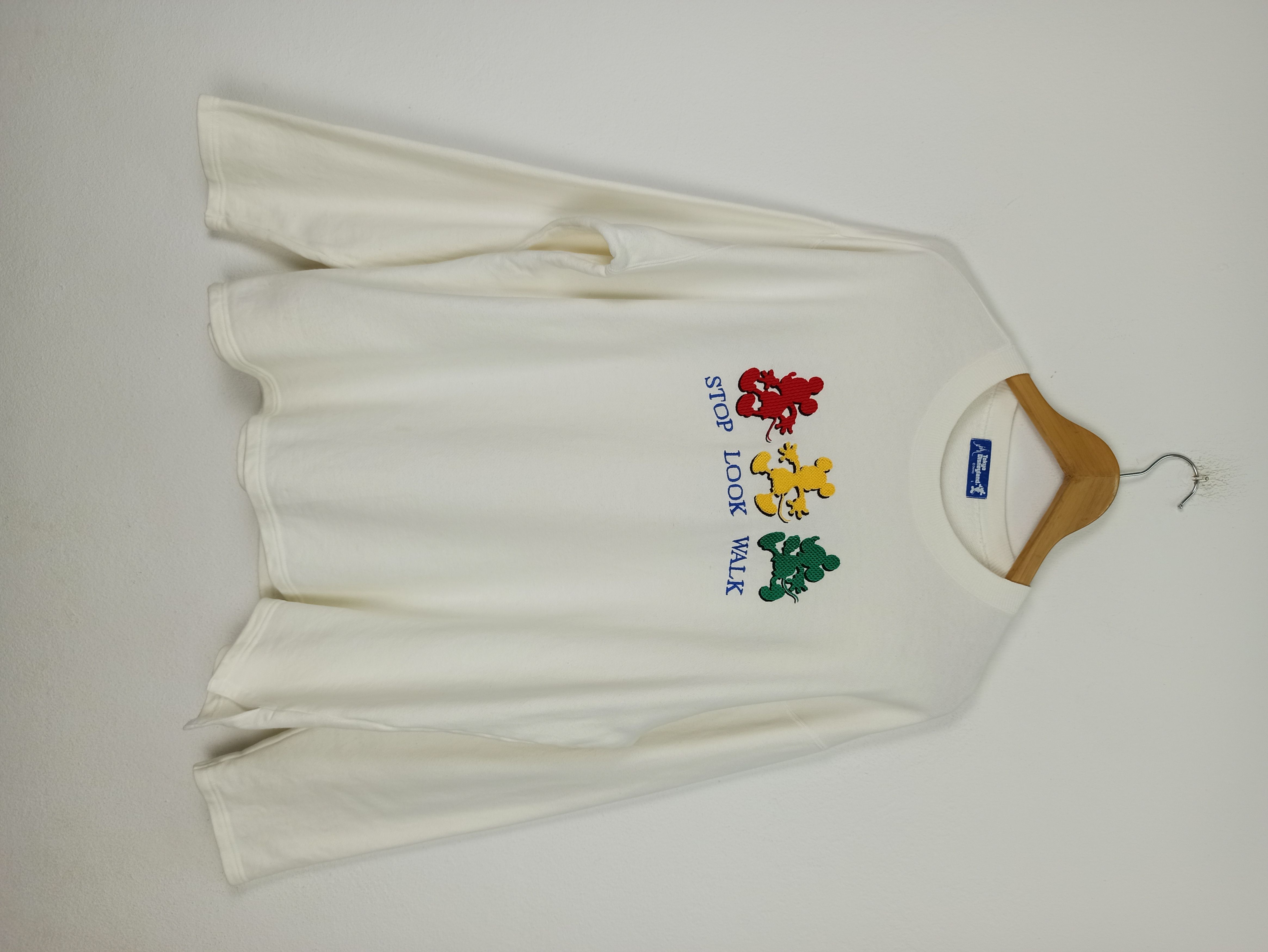 image of Vintage 90's Tokyo Disneyland Mickey Mouse Sweatshirt (C39) in White, Men's (Size Large)