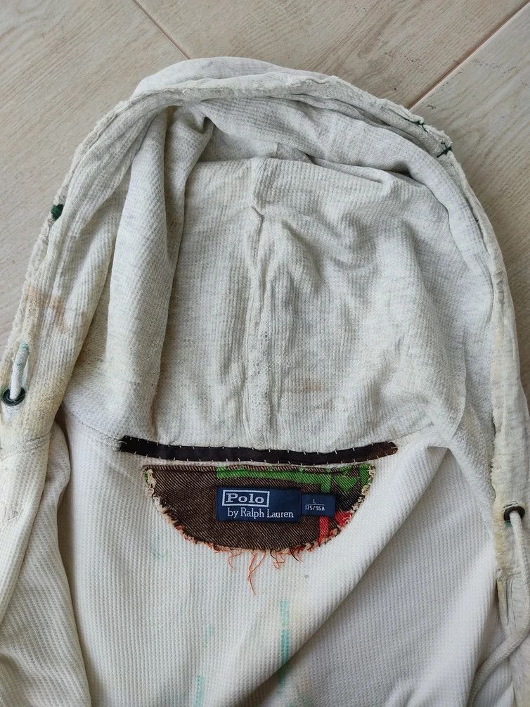 Polo Ralph Lauren Polo By Ralph Lauren Talon Zip Distressed Gray White Hoodie Size US L / EU 52-54 / 3 - 17 Thumbnail