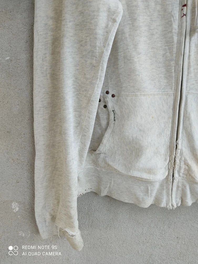 Polo Ralph Lauren Polo By Ralph Lauren Talon Zip Distressed Gray White Hoodie Size US L / EU 52-54 / 3 - 10 Thumbnail