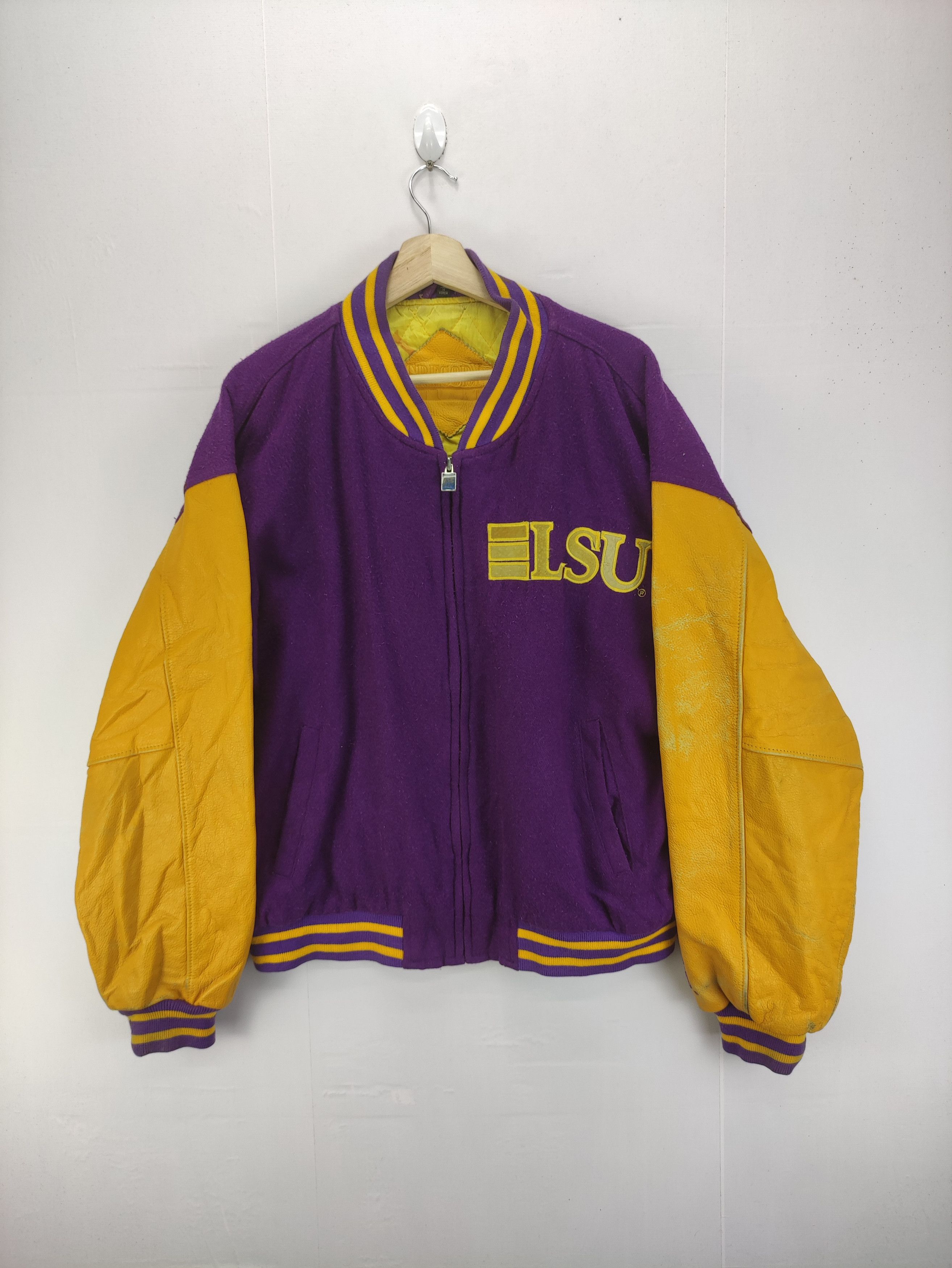 Gregory Vintage Gregory Varsity Wool Jacket Leather Sleeve Zipper Size US XL / EU 56 / 4 - 1 Thumbnail