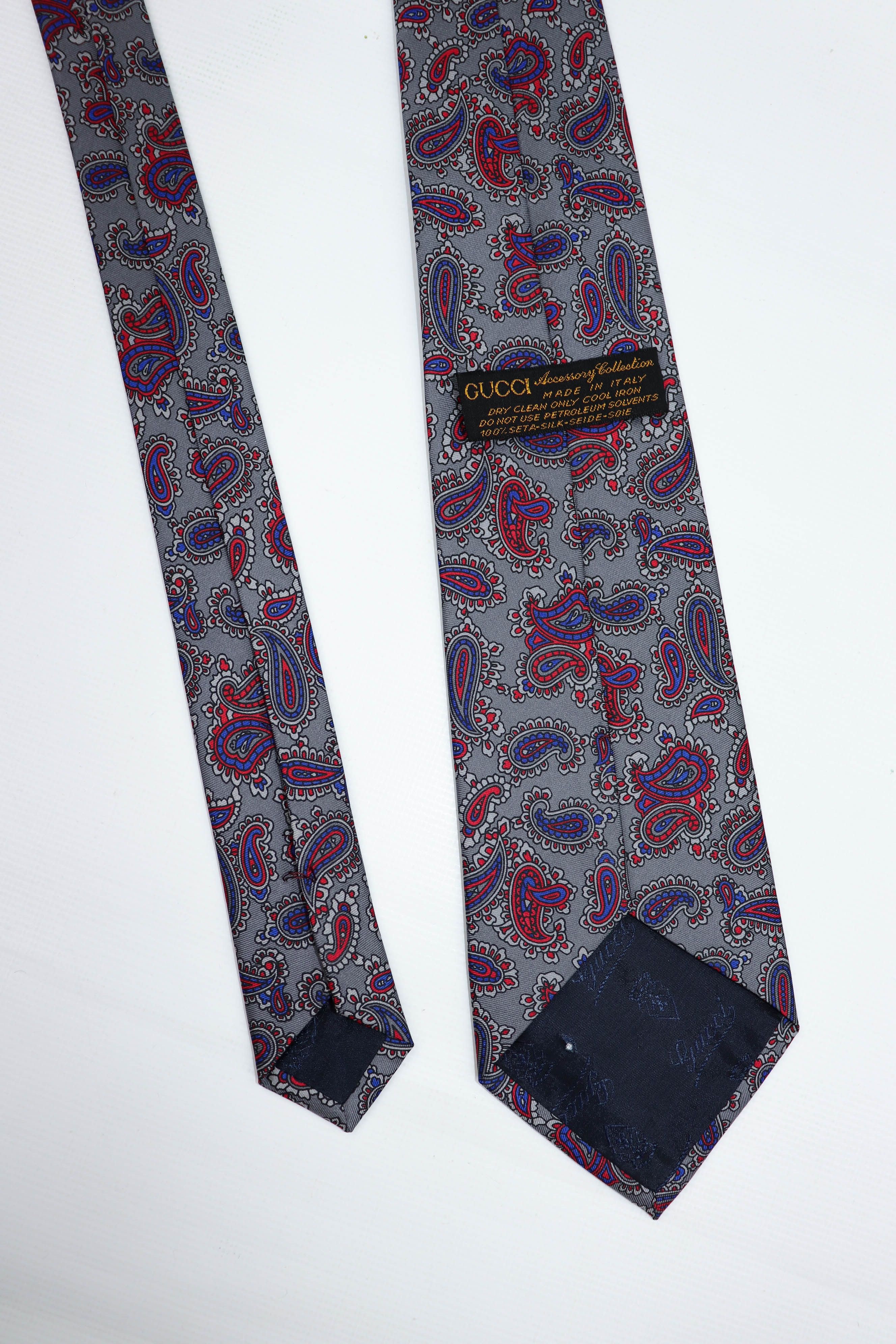 Gucci Gucci Vintage Paisley Pattern Printed Graphics Silk Tie Size ONE SIZE - 7 Thumbnail