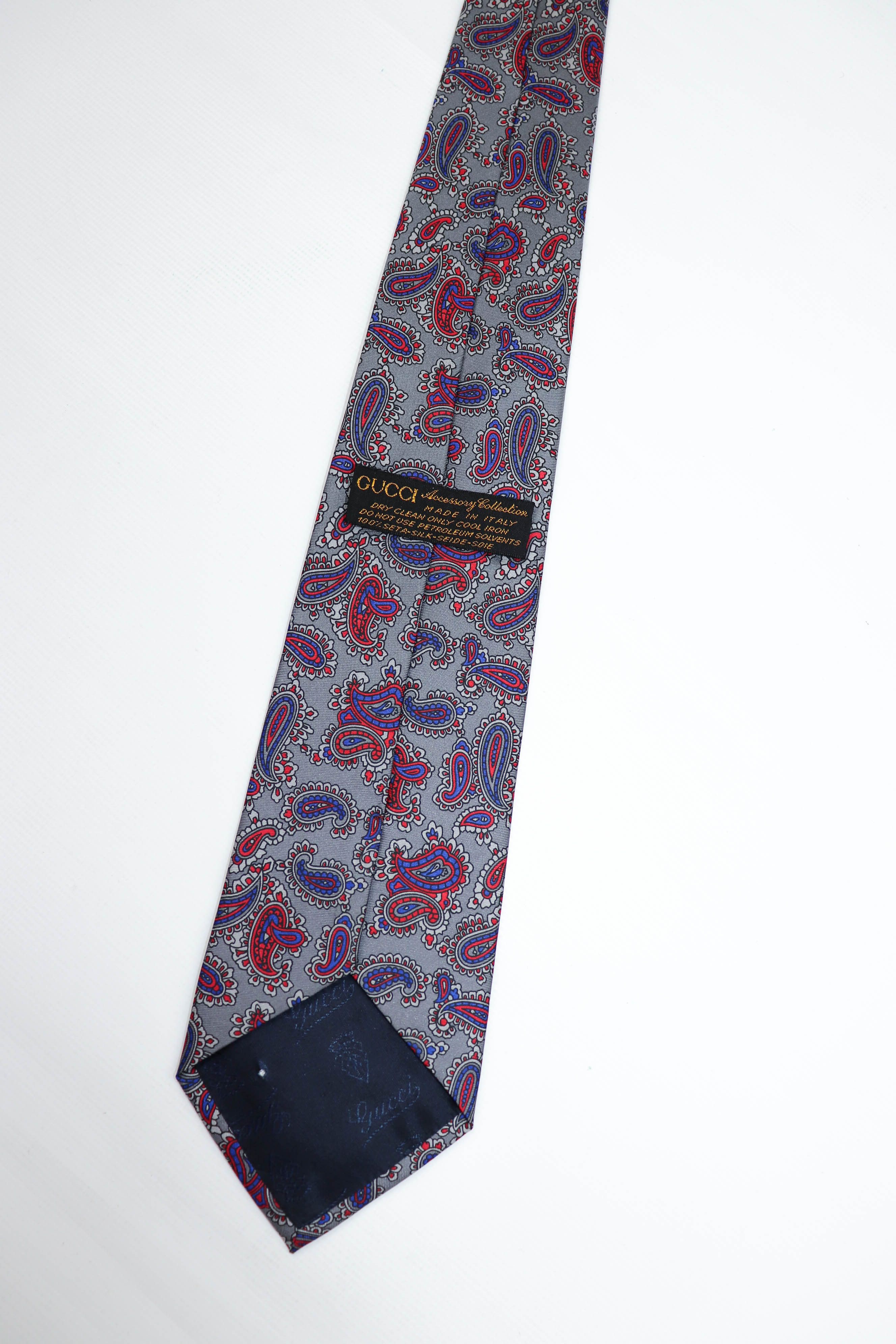 Gucci Gucci Vintage Paisley Pattern Printed Graphics Silk Tie Size ONE SIZE - 4 Thumbnail