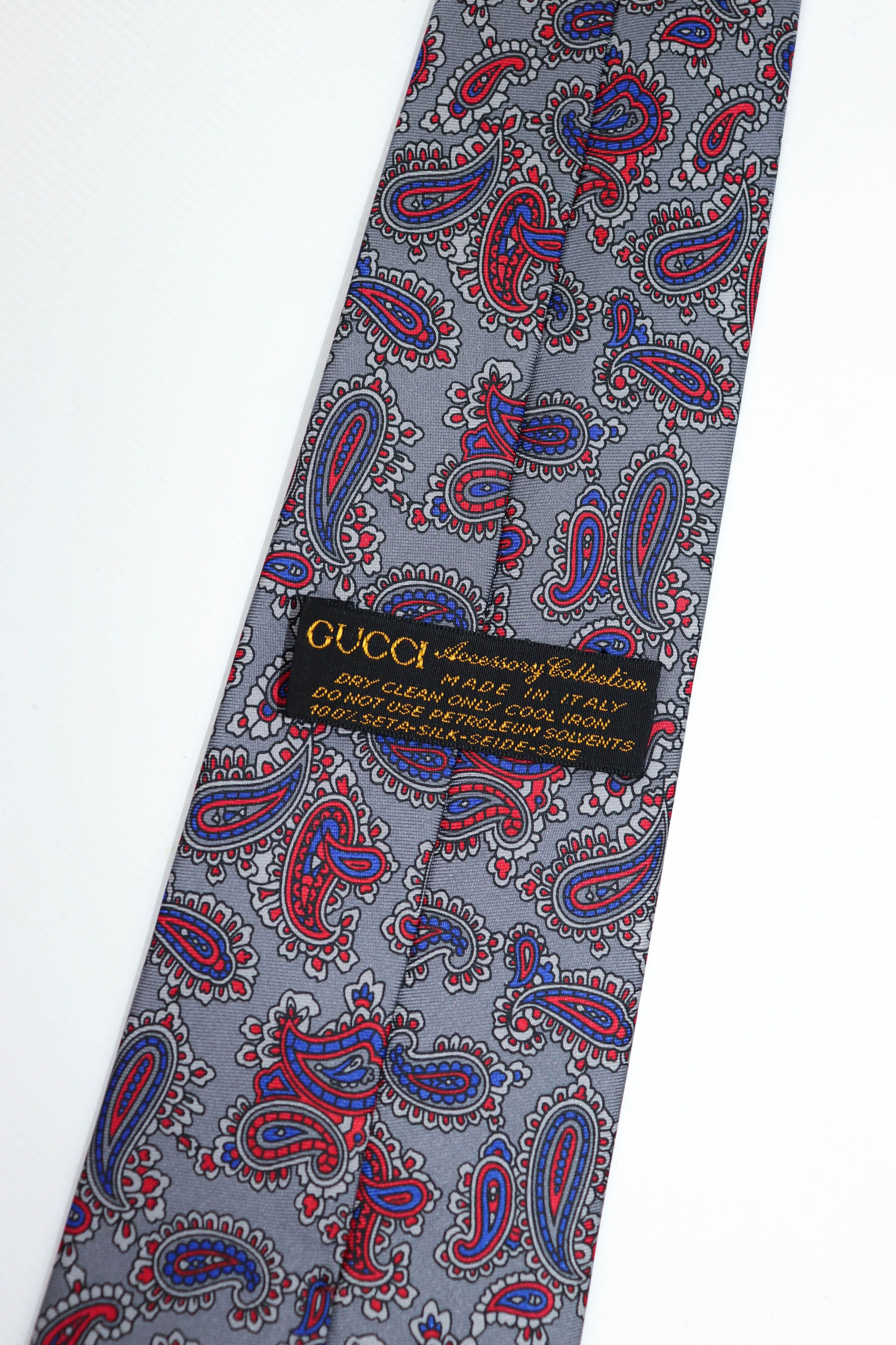 Gucci Gucci Vintage Paisley Pattern Printed Graphics Silk Tie Size ONE SIZE - 6 Thumbnail