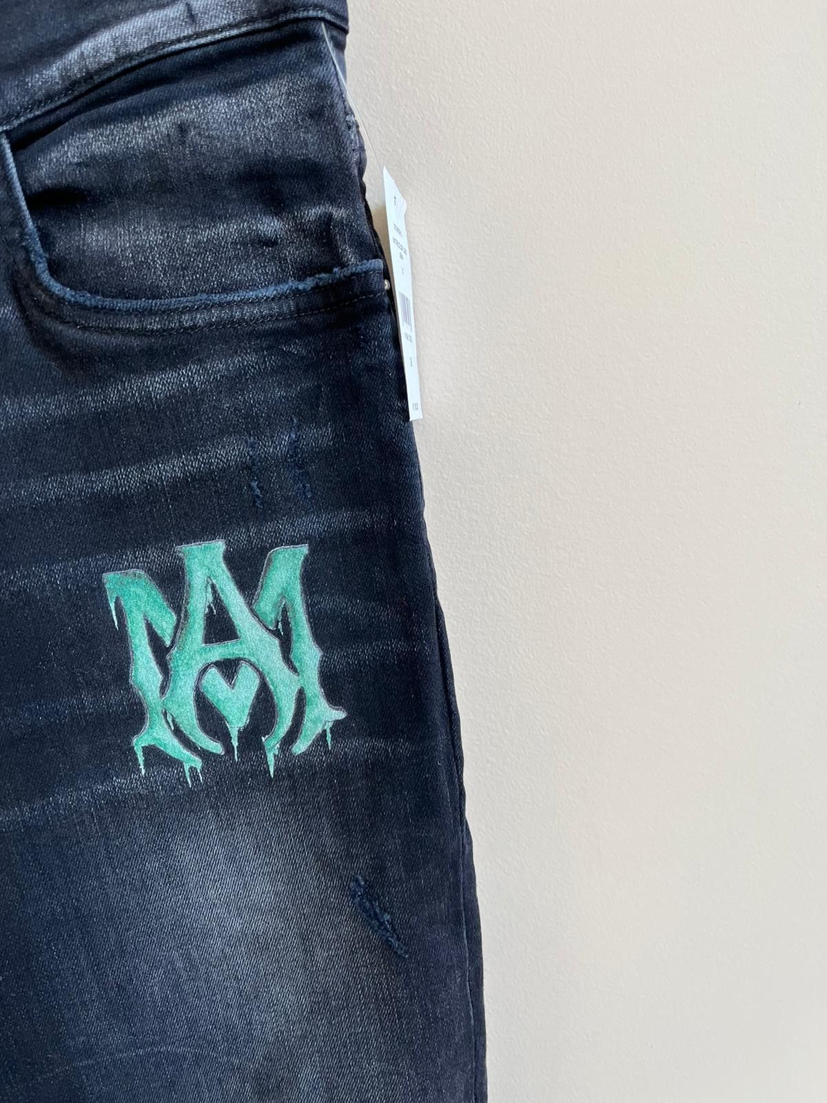 Amiri FITS LIKE 32 / Watercolor Logo Jean in Aged Black Color Size US 36 / EU 52 - 8 Thumbnail