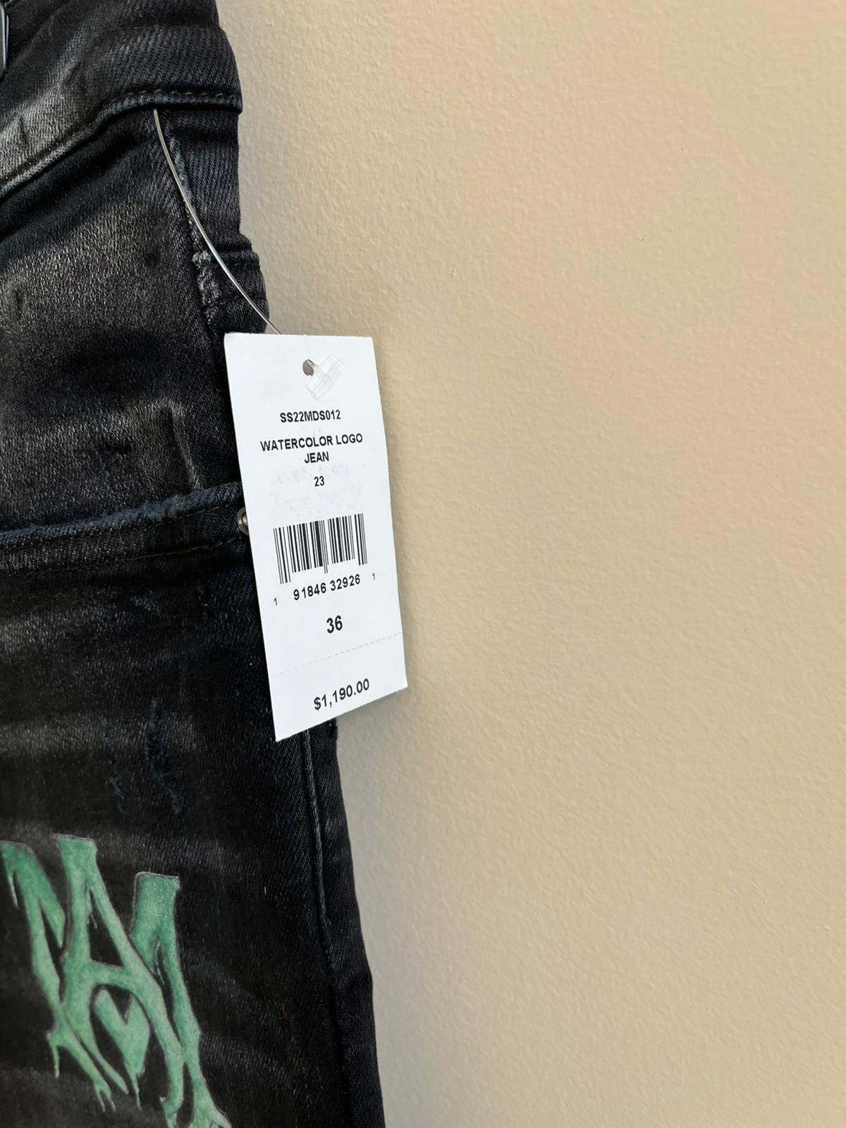 Amiri FITS LIKE 32 / Watercolor Logo Jean in Aged Black Color Size US 36 / EU 52 - 18 Thumbnail