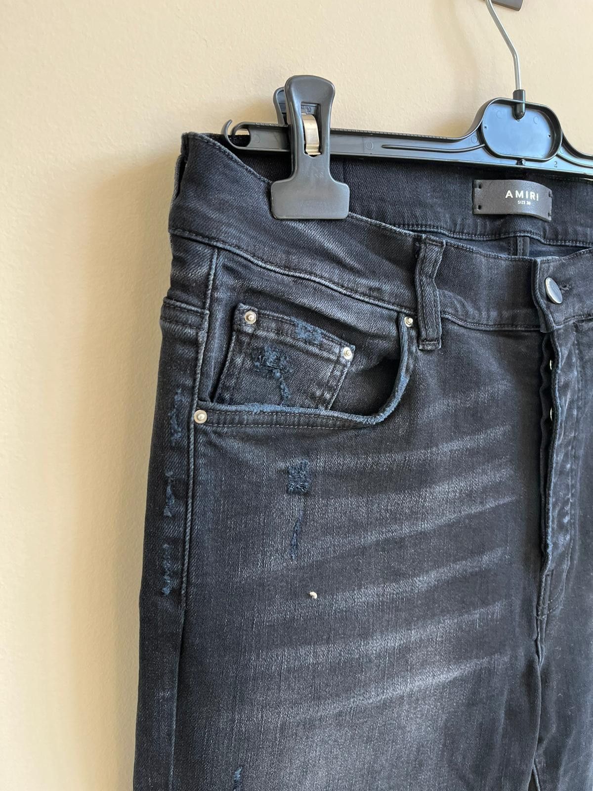 Amiri FITS LIKE 32 / Watercolor Logo Jean in Aged Black Color Size US 36 / EU 52 - 9 Thumbnail