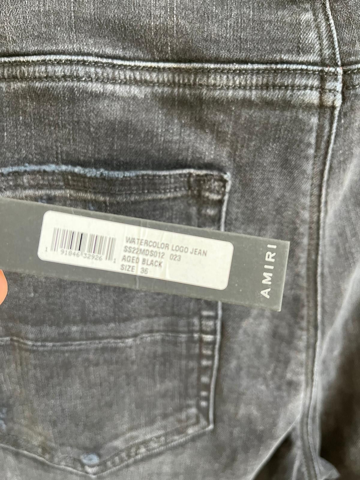 Amiri FITS LIKE 32 / Watercolor Logo Jean in Aged Black Color Size US 36 / EU 52 - 16 Thumbnail