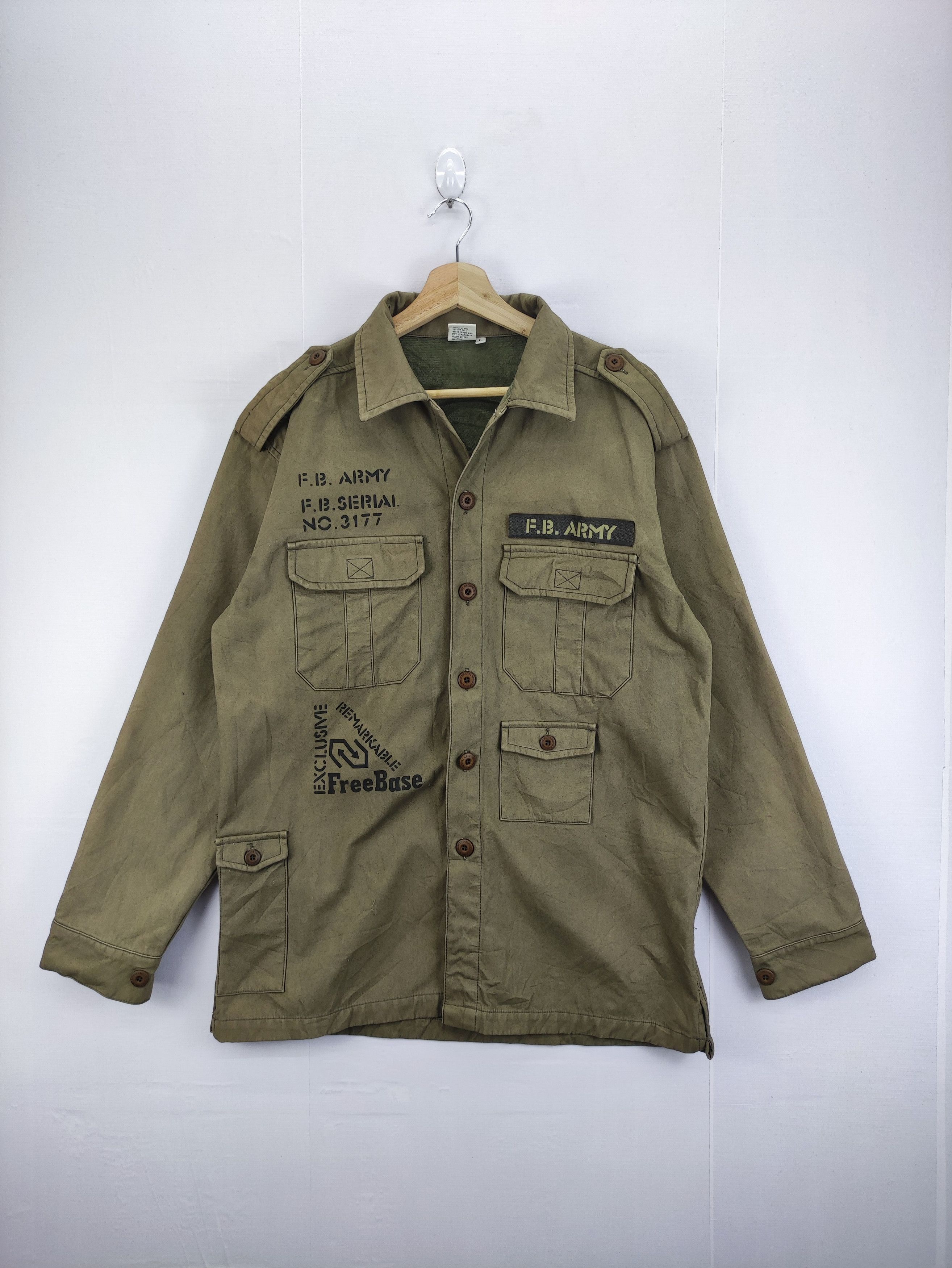Japanese Brand Vintage Jacket Army Style Button Up Size US L / EU 52-54 / 3 - 1 Thumbnail