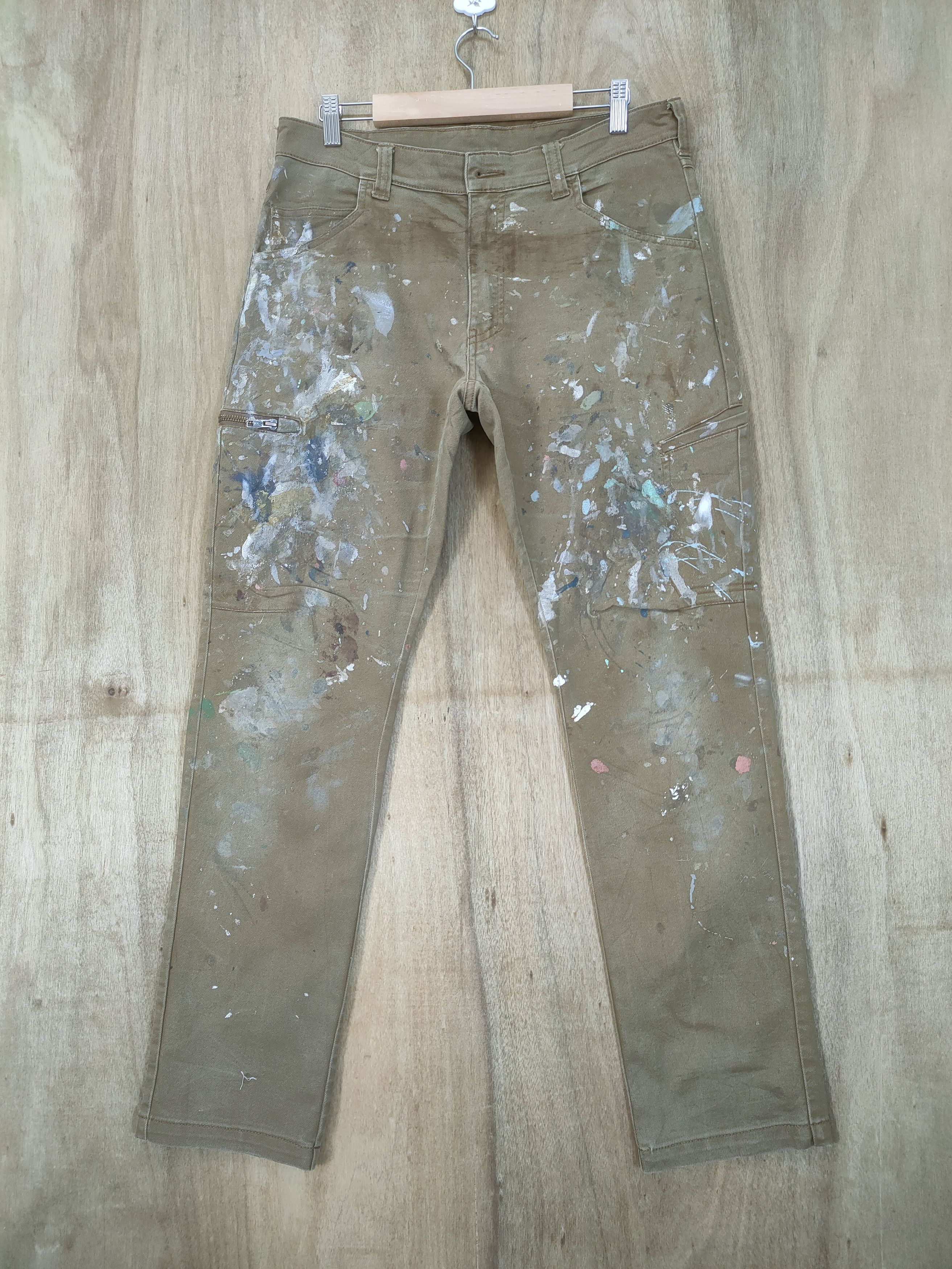 Japanese Brand VINTAGE CUSTOM PAINT FADED CARGO PANTS Size US 32 / EU 48 - 1 Thumbnail