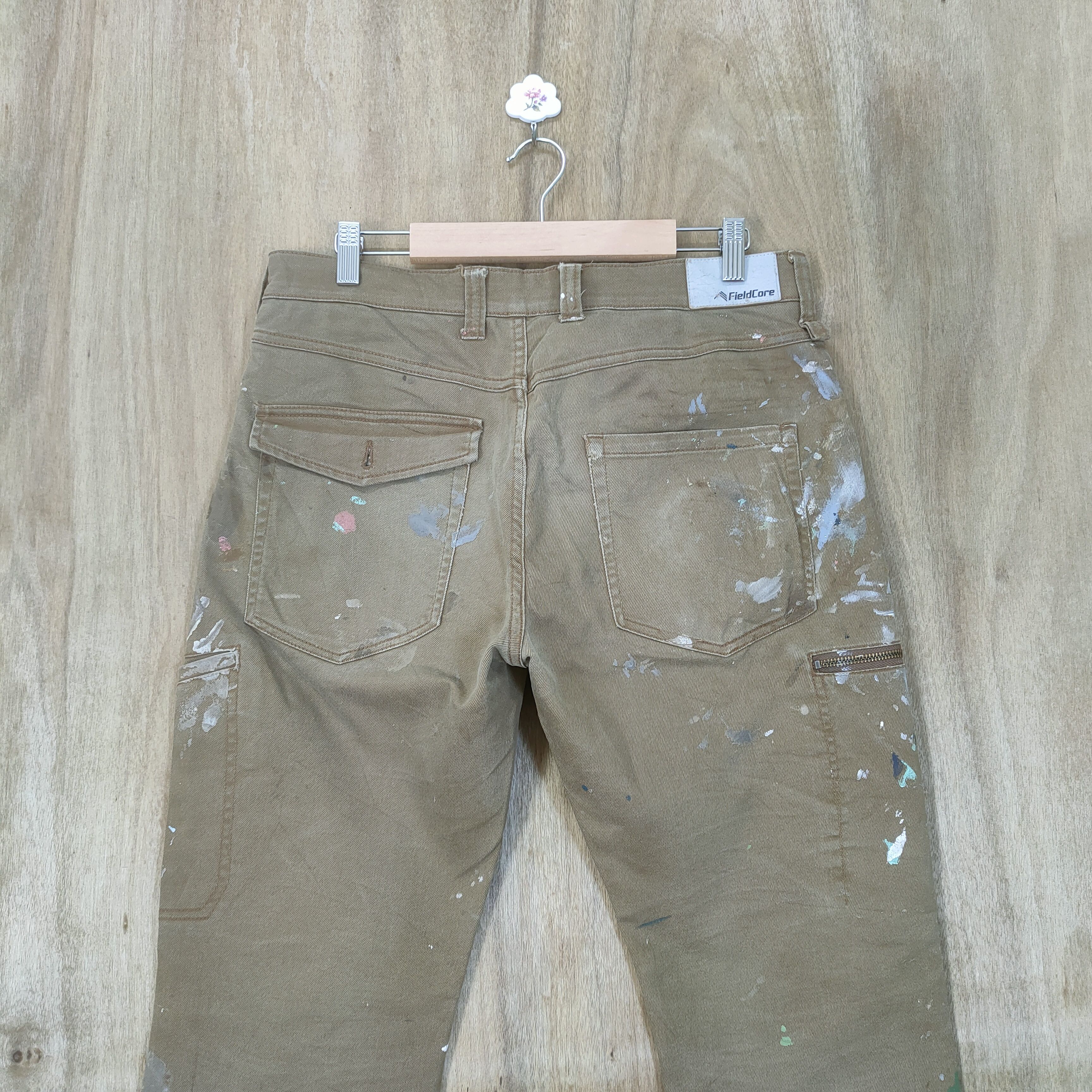 Japanese Brand VINTAGE CUSTOM PAINT FADED CARGO PANTS Size US 32 / EU 48 - 6 Thumbnail