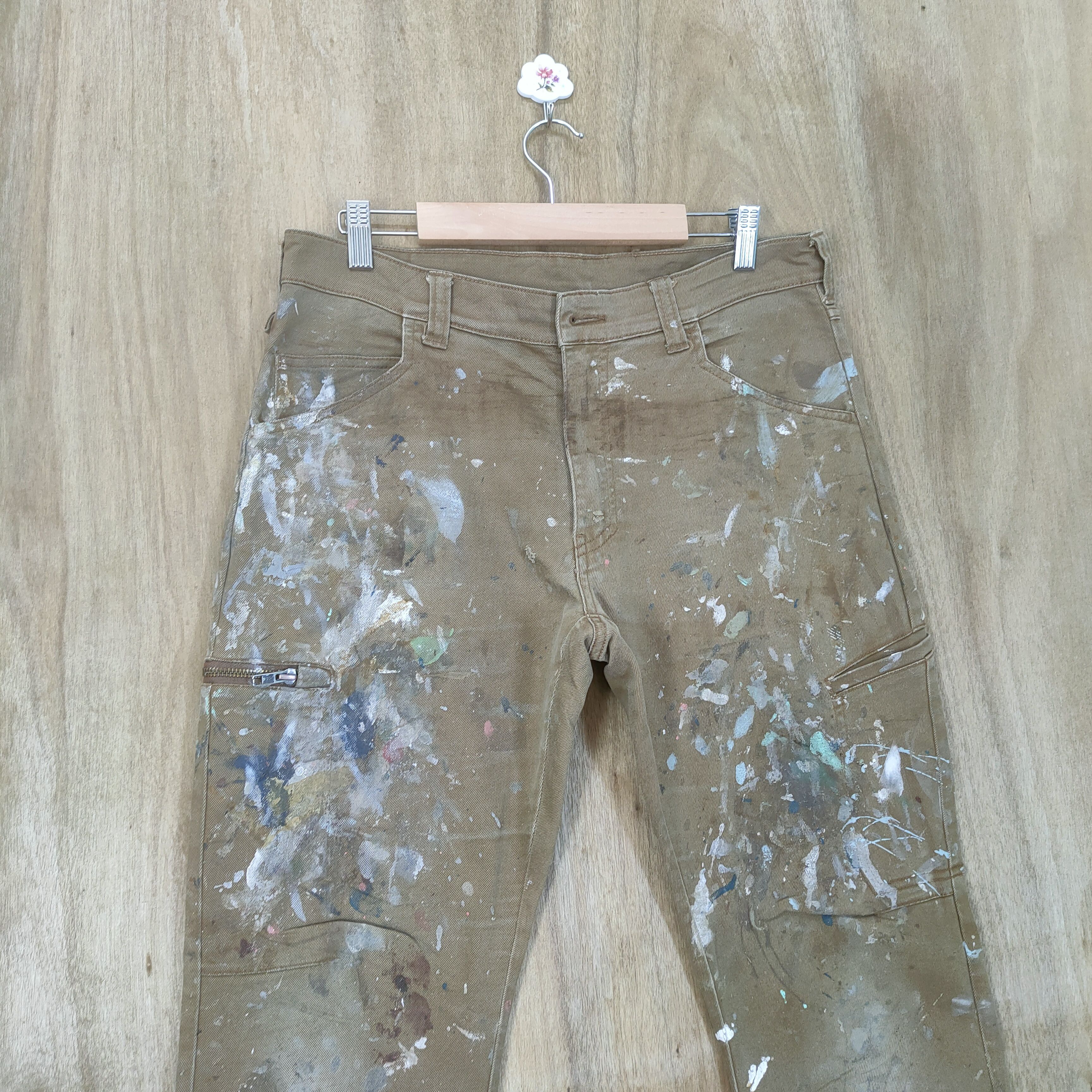 Japanese Brand VINTAGE CUSTOM PAINT FADED CARGO PANTS Size US 32 / EU 48 - 2 Thumbnail