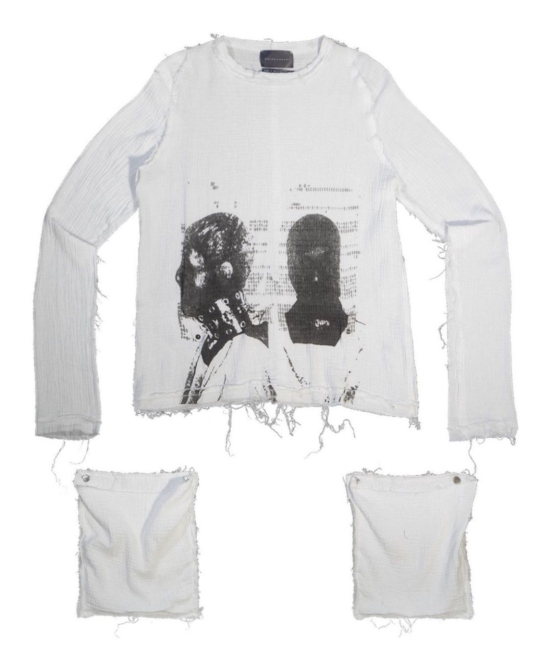 SHINE LUXURY Shine Luxury "EXAMINE" Muslin Cargo Distressed Sweater Size US S / EU 44-46 / 1 - 1 Thumbnail
