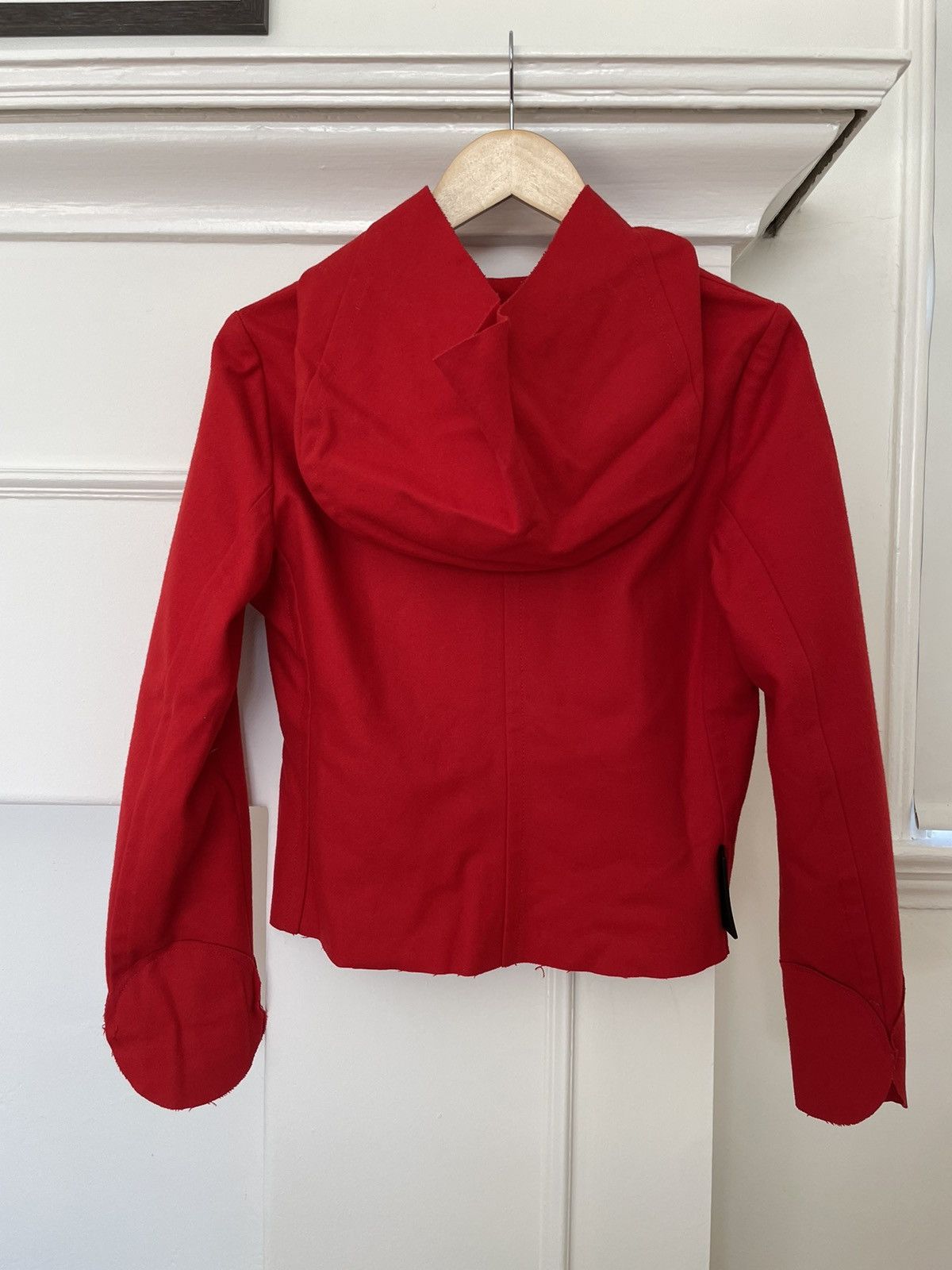Walter Van Beirendonck AW1997 Red Wool Hooded Jacket Size M / US 6-8 / IT 42-44 - 2 Thumbnail