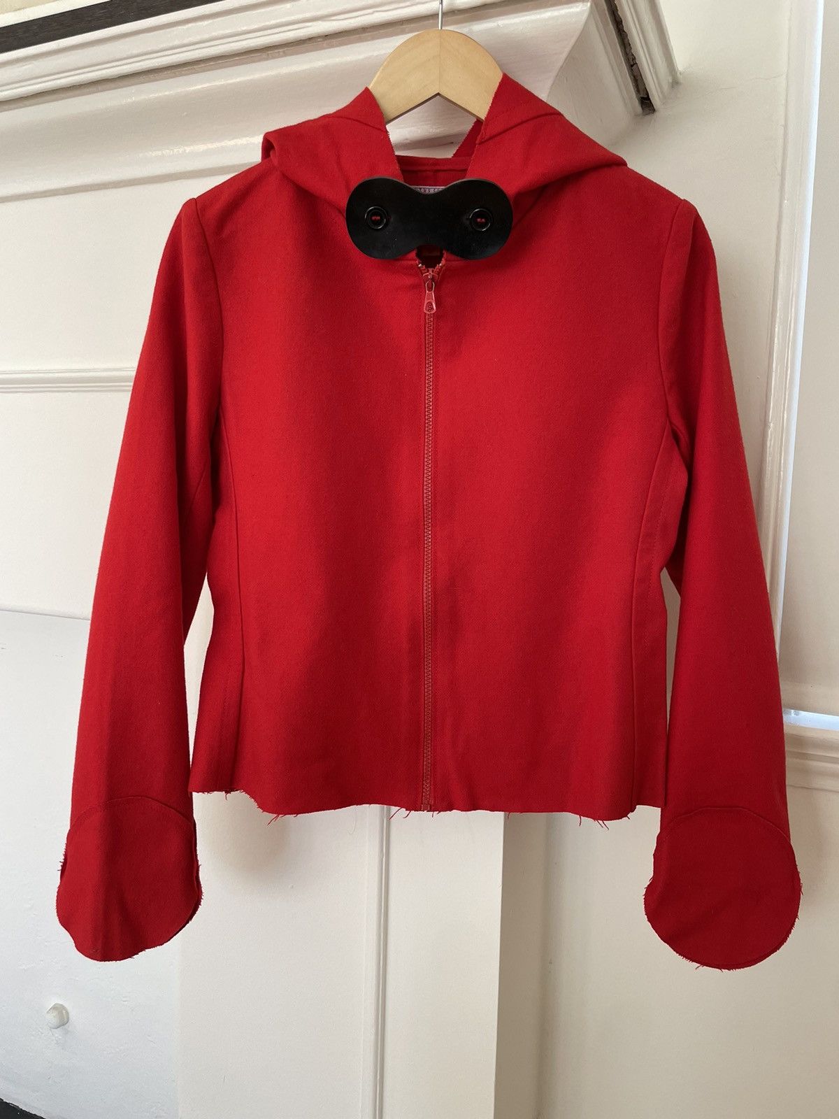 Walter Van Beirendonck AW1997 Red Wool Hooded Jacket Size M / US 6-8 / IT 42-44 - 1 Thumbnail