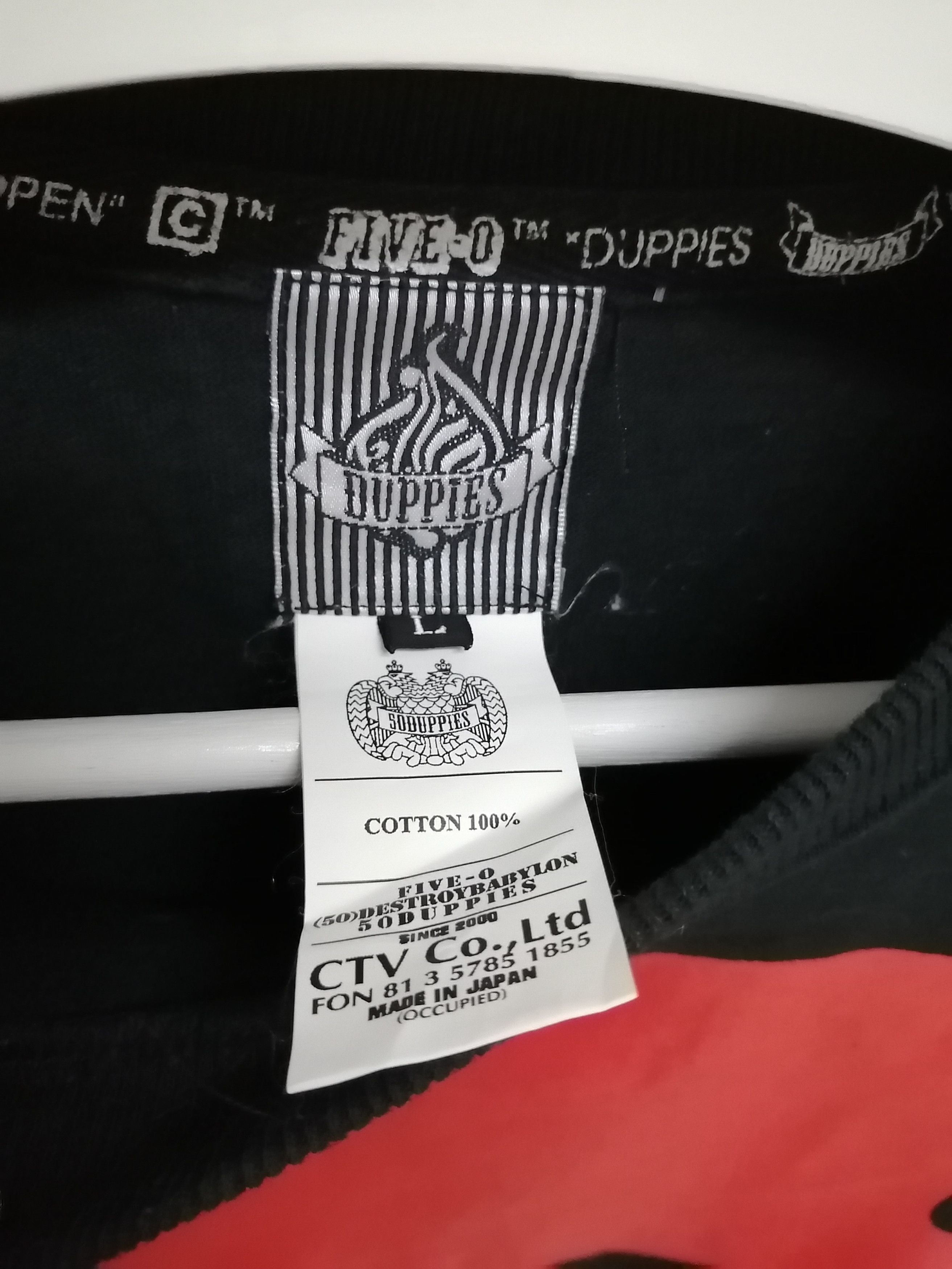 Japanese Brand DUPPIES Five-0 Destroy Babylon Big Print Tshirt Size US L / EU 52-54 / 3 - 6 Thumbnail