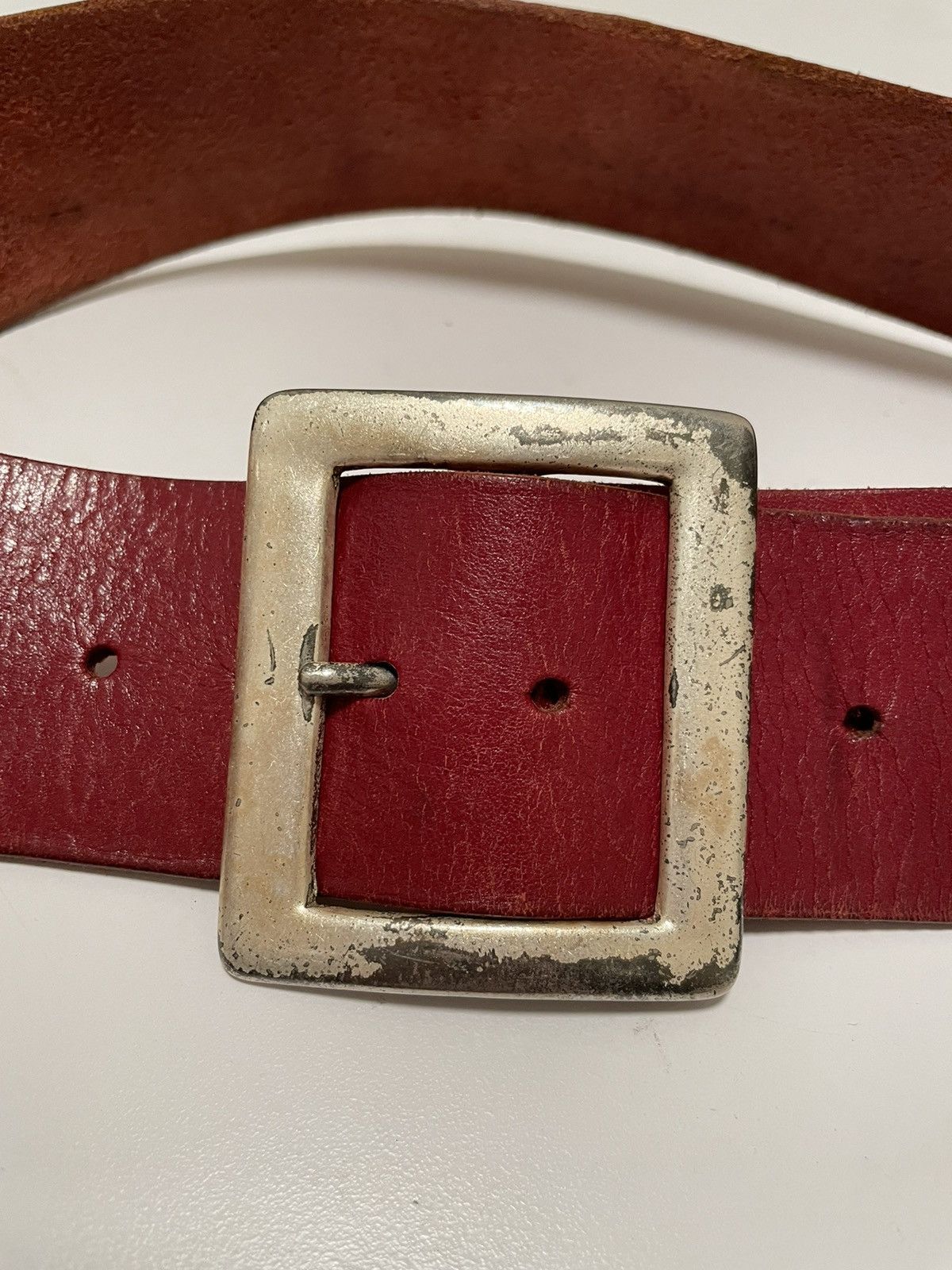 20471120 Oversized Red Leather Belt | Grailed 