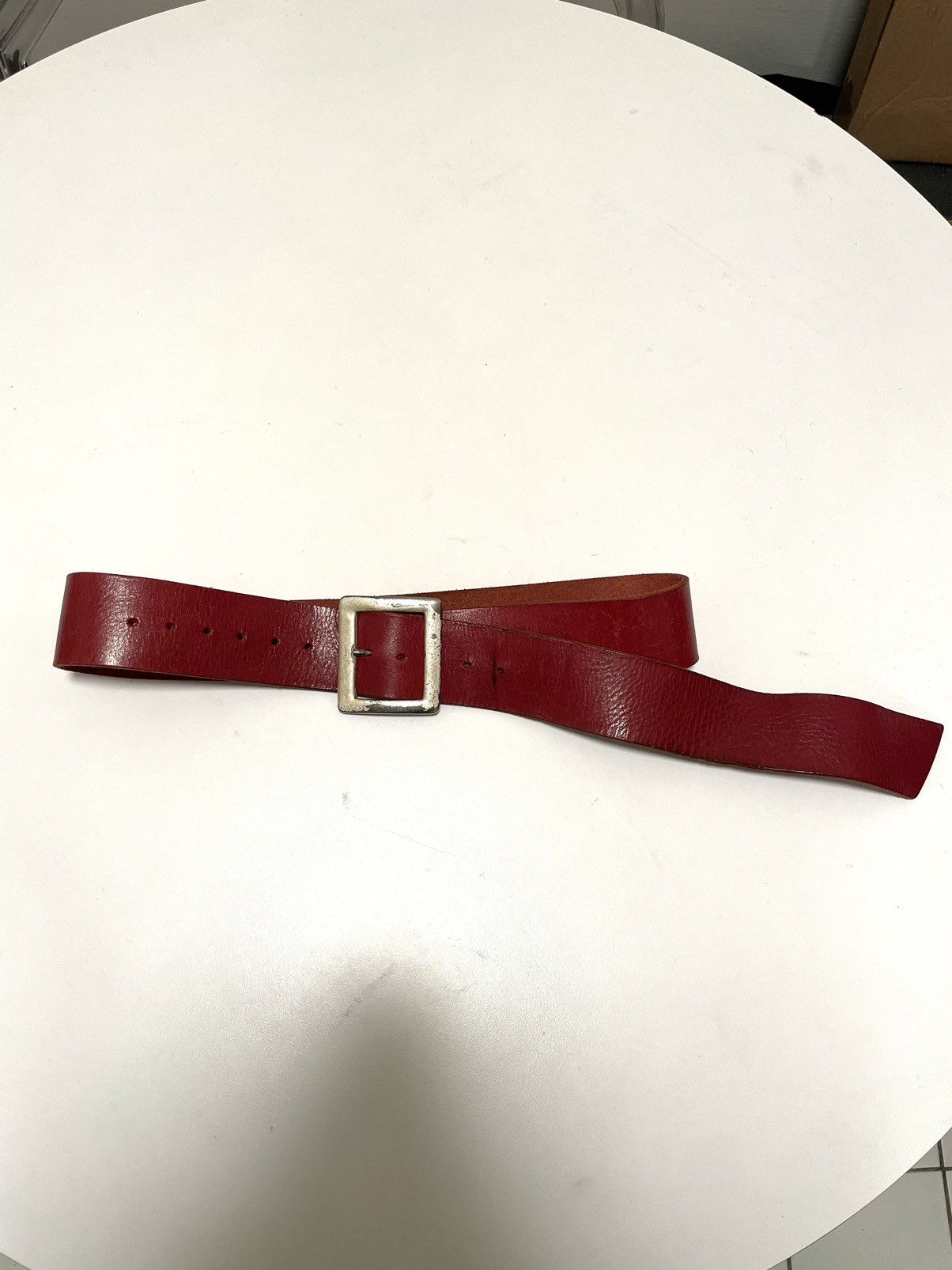 20471120 Oversized Red Leather Belt | Grailed 