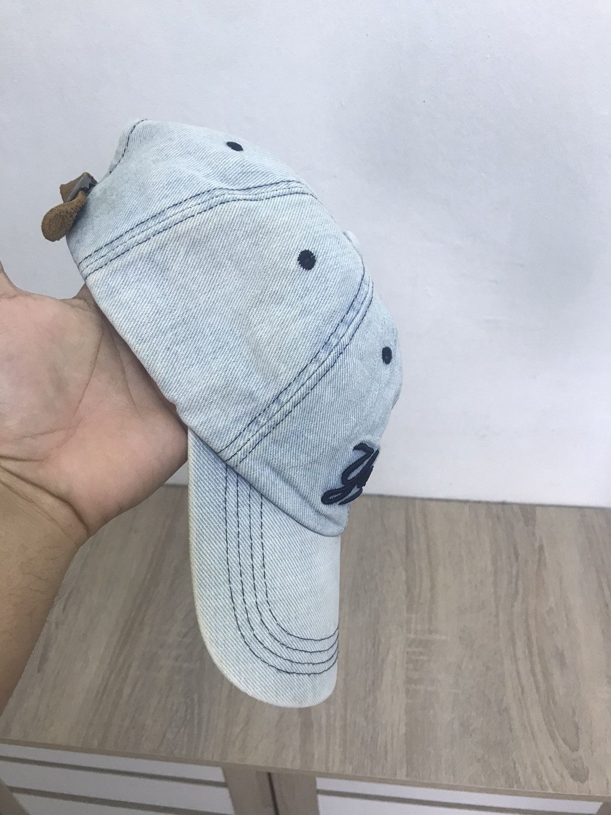 MLB Vintage MLB Yankees Denim Cap Leather Strap Size ONE SIZE - 12 Thumbnail