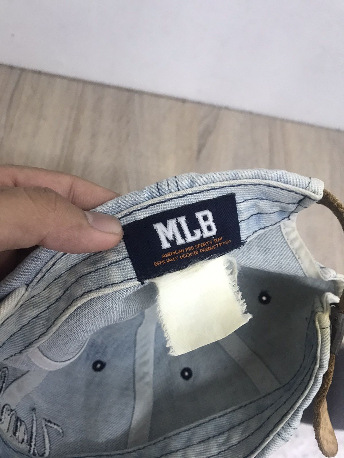 MLB Vintage MLB Yankees Denim Cap Leather Strap Size ONE SIZE - 10 Thumbnail