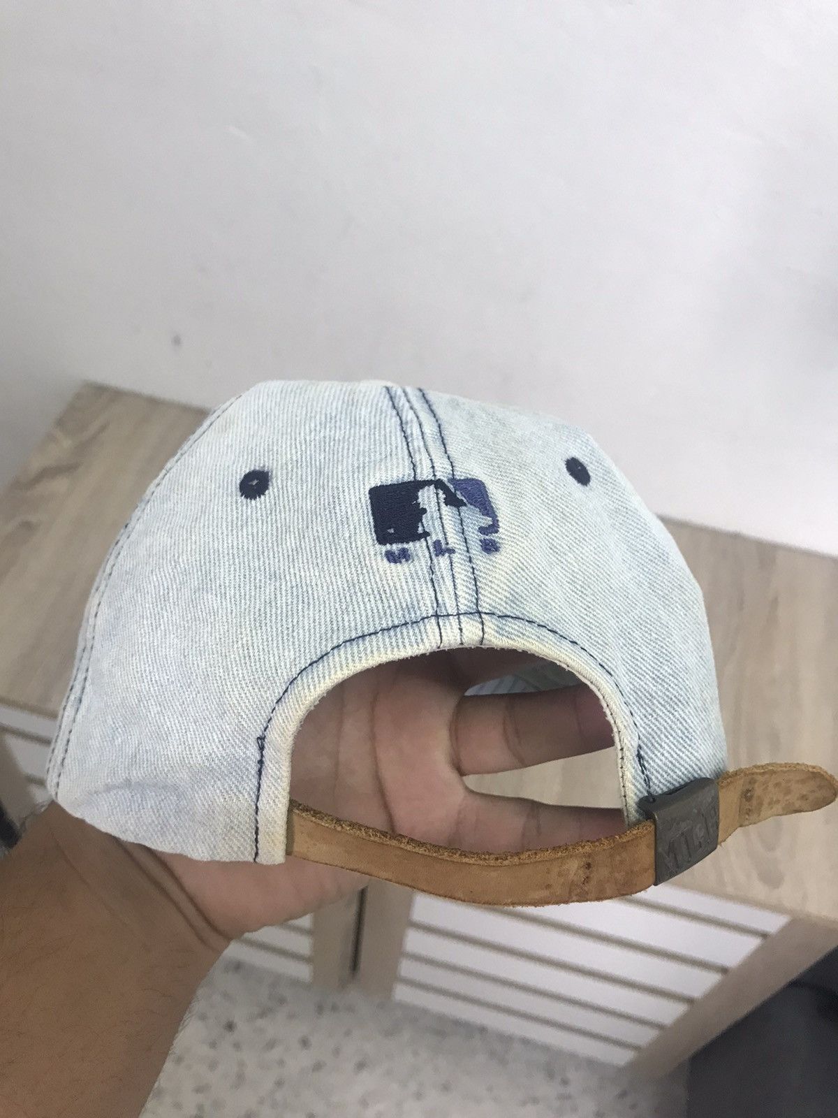MLB Vintage MLB Yankees Denim Cap Leather Strap Size ONE SIZE - 14 Thumbnail