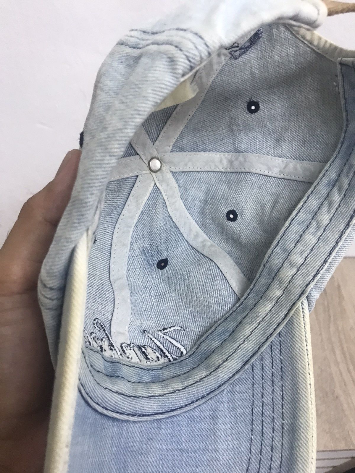 MLB Vintage MLB Yankees Denim Cap Leather Strap Size ONE SIZE - 9 Thumbnail