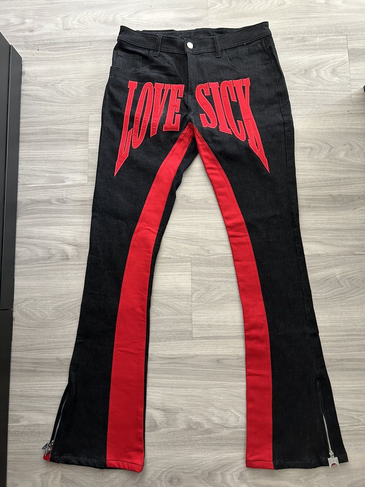 Lovesick Black/Red Flare Pants Rare