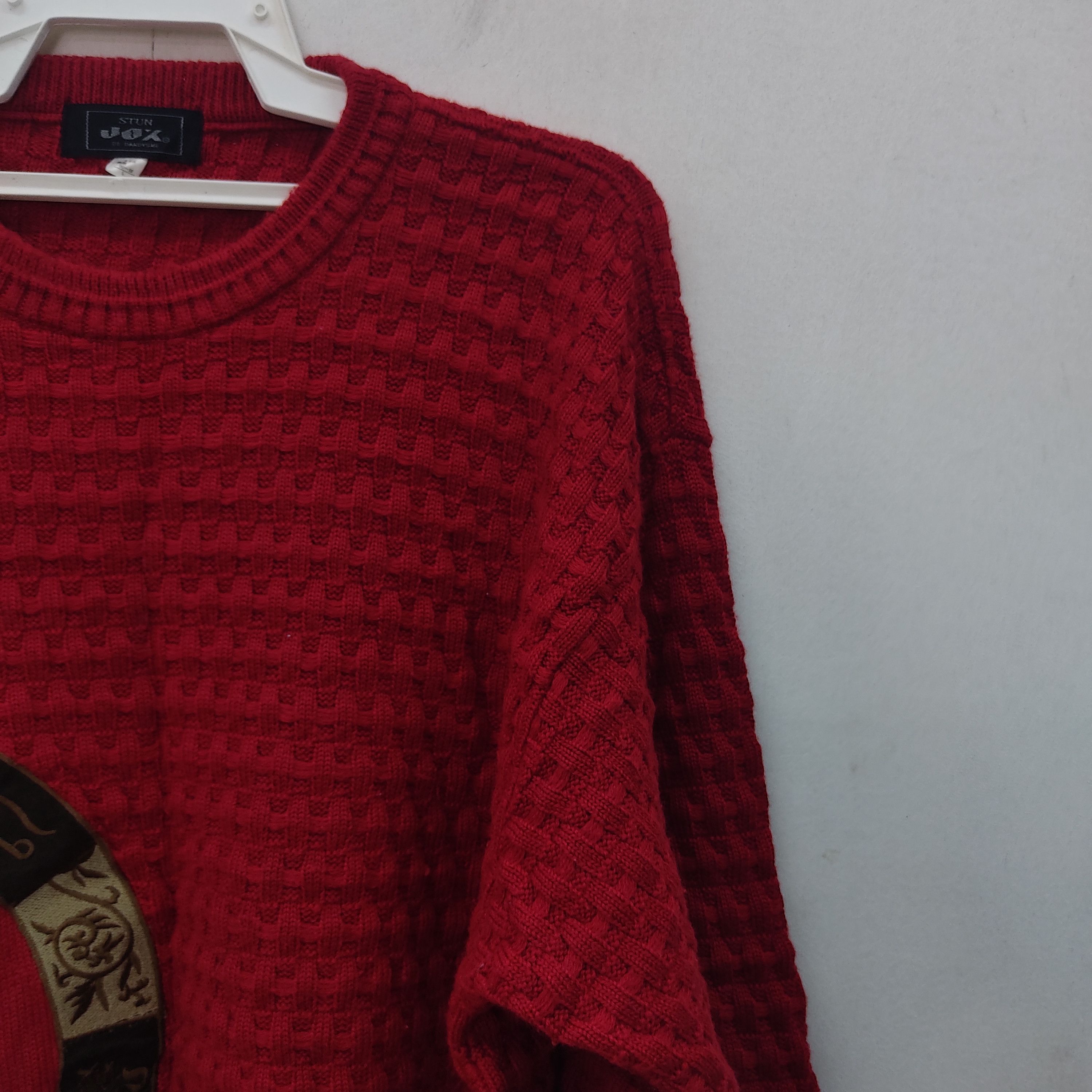 Japanese Brand × Other Lion With Wing And Sun Embroidered Red Knitwear Jumper Size L / US 10 / IT 46 - 5 Thumbnail