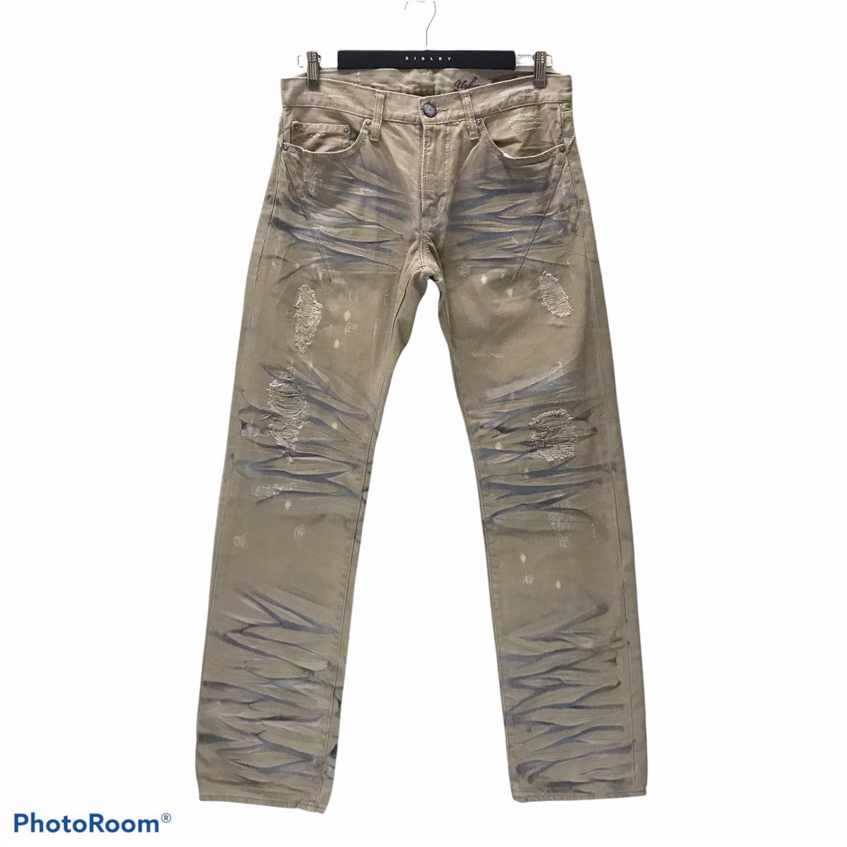 image of Distressed Denim Urban Craft Distressed Nice Design in Charcoal, Men's (Size 33)