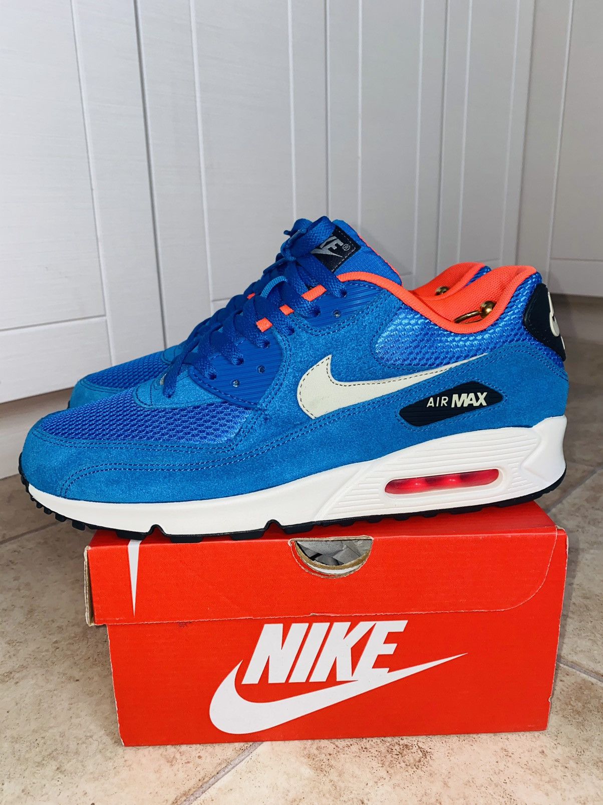 image of Atmos x Nikelab Airmax 90 Maharishi 2014 Bw Fragment Acg Supreme Tn Shoes in Electric Blue (Size 11
