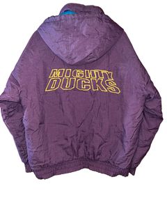 Vintage 90s Anaheim Mighty Ducks Jacket Youth Medium Pre Owned G Stuff