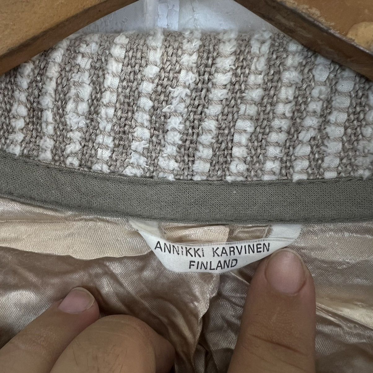 Vintage VINTAGE ANNIKKI KARVINEN FINLAND TWEED JACKET Size US L / EU 52-54 / 3 - 14 Thumbnail