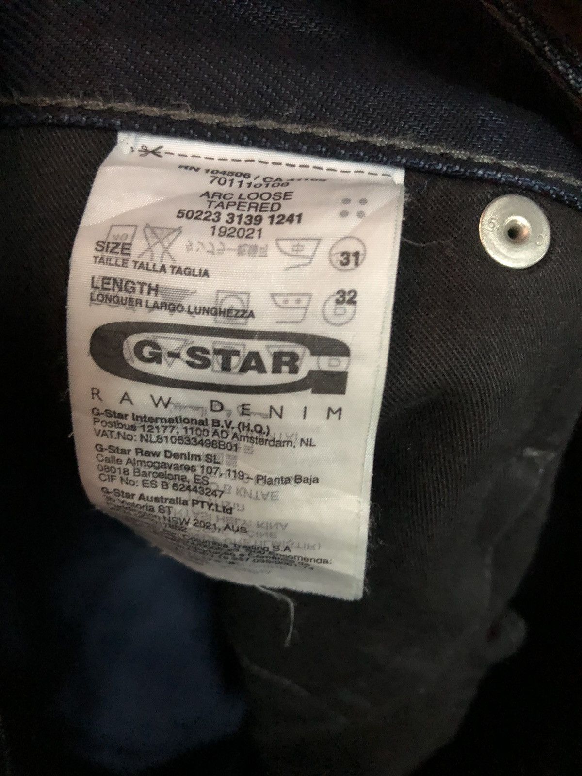 G-Star G Star Raw Denim 3301 Unique Curve Jeans Size US 31 - 10 Thumbnail
