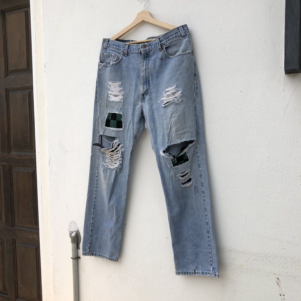 Japanese Brand DISTRESSED DENIM PUNK DESIGN Size US 34 / EU 50 - 3 Thumbnail
