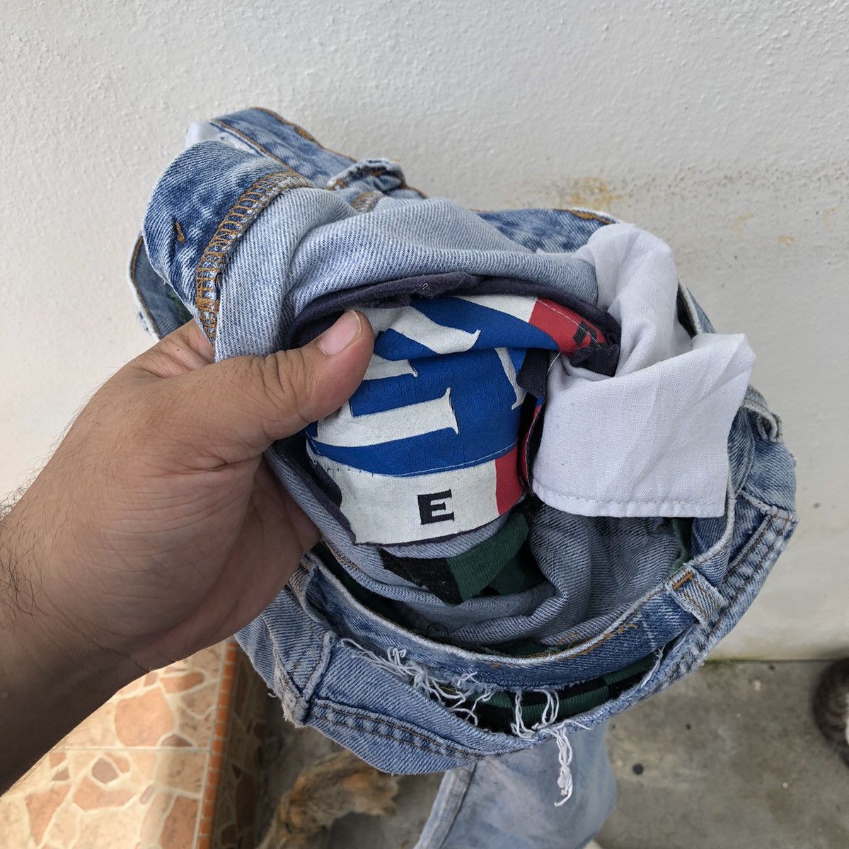 Japanese Brand DISTRESSED DENIM PUNK DESIGN Size US 34 / EU 50 - 13 Thumbnail